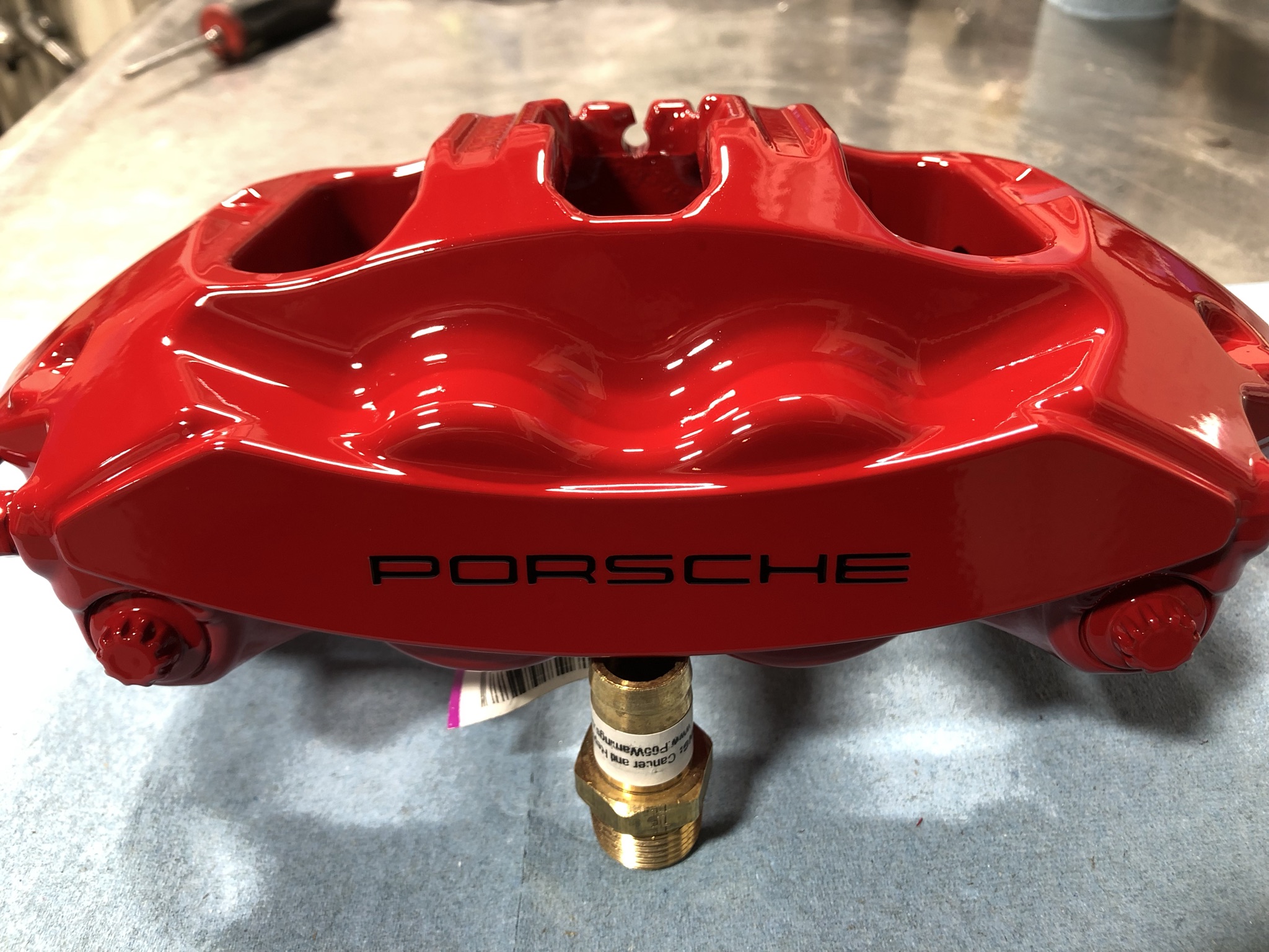 Orange Supra brake calipers custom powder coated