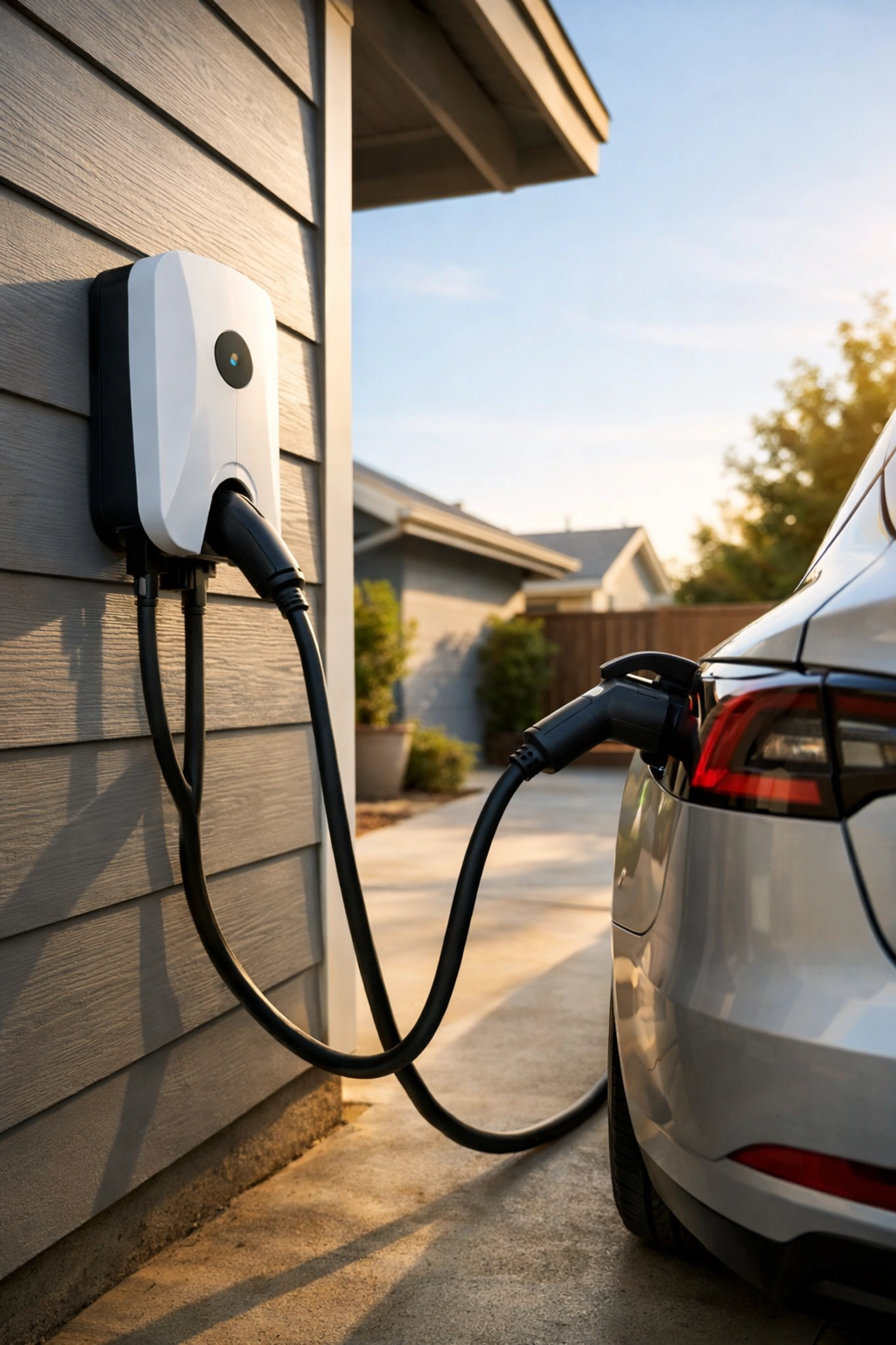 Level 2 EV charger mounted on residential home exterior for convenient charging