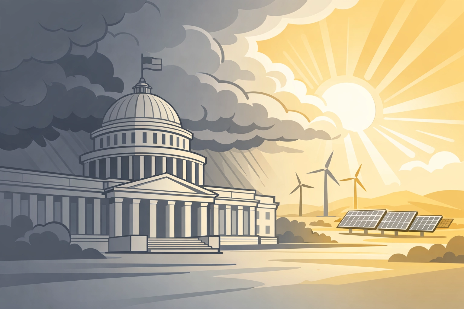 Government building representing 2026 climate policy changes affecting renewable energy
