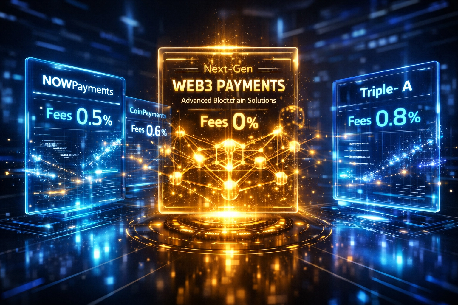 Comparison of crypto payment platforms NOWPayments, CoinPayments, Triple-A vs Web3 payment solutions