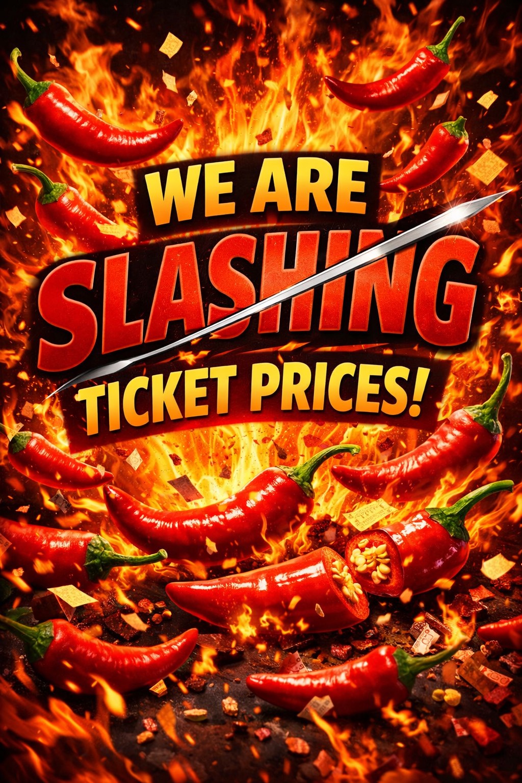 WE ARE SLASHING TICKET PRICES!