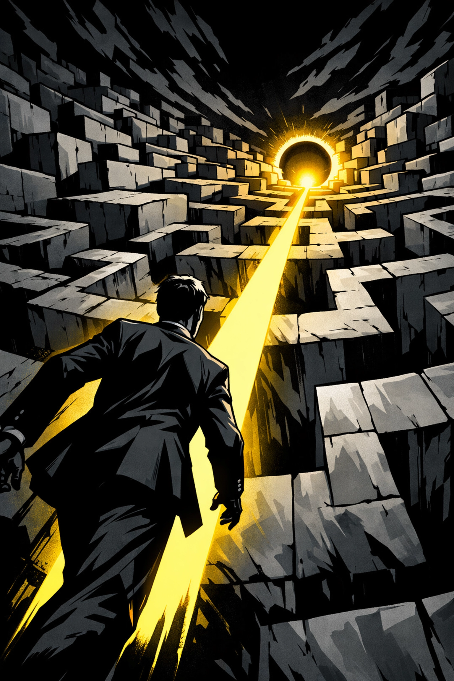 Professional navigating a complex digital maze to resolve Amazon seller support escalation and account issues.