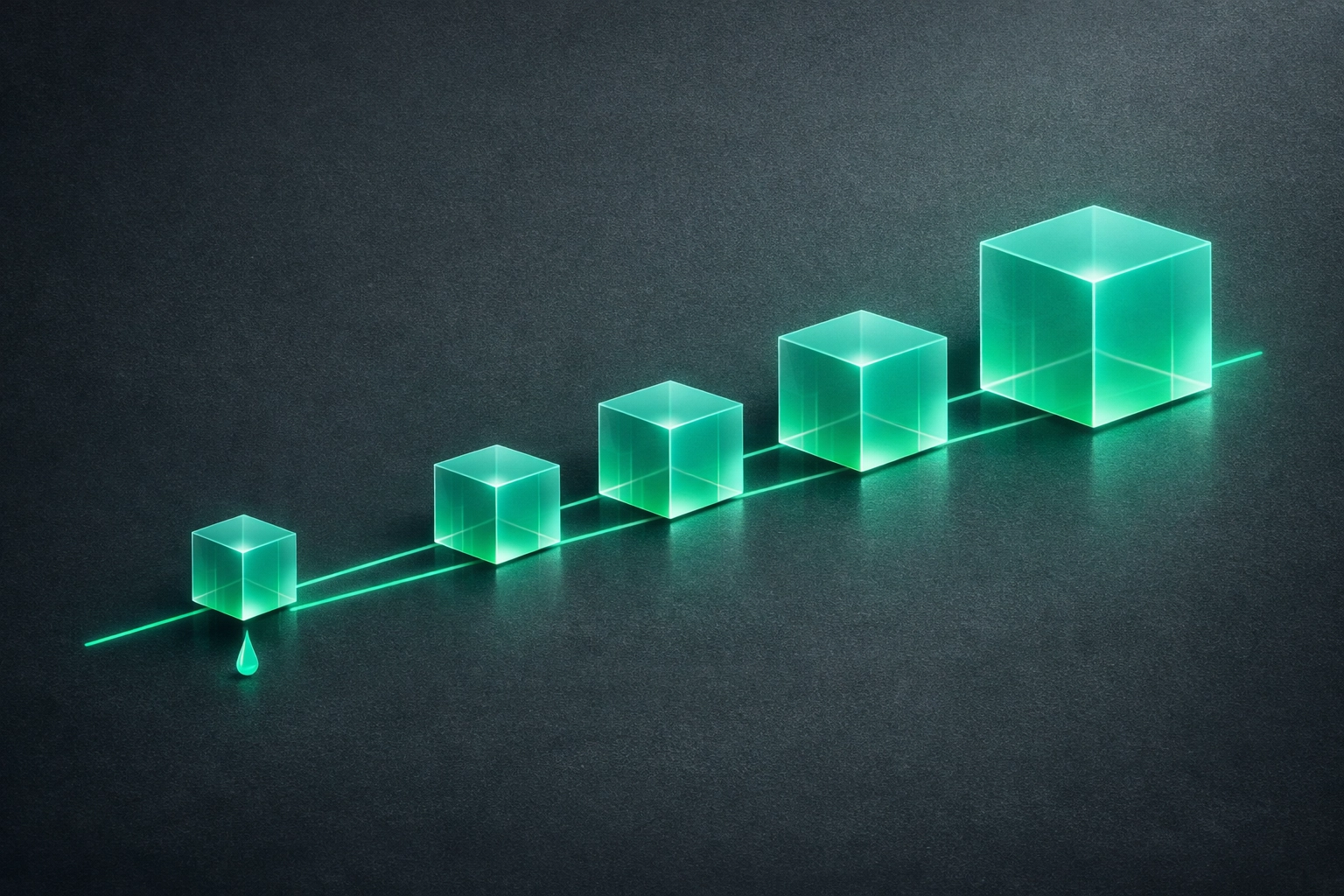 Visual representation of a drip-feeding betting strategy with incremental green data blocks.