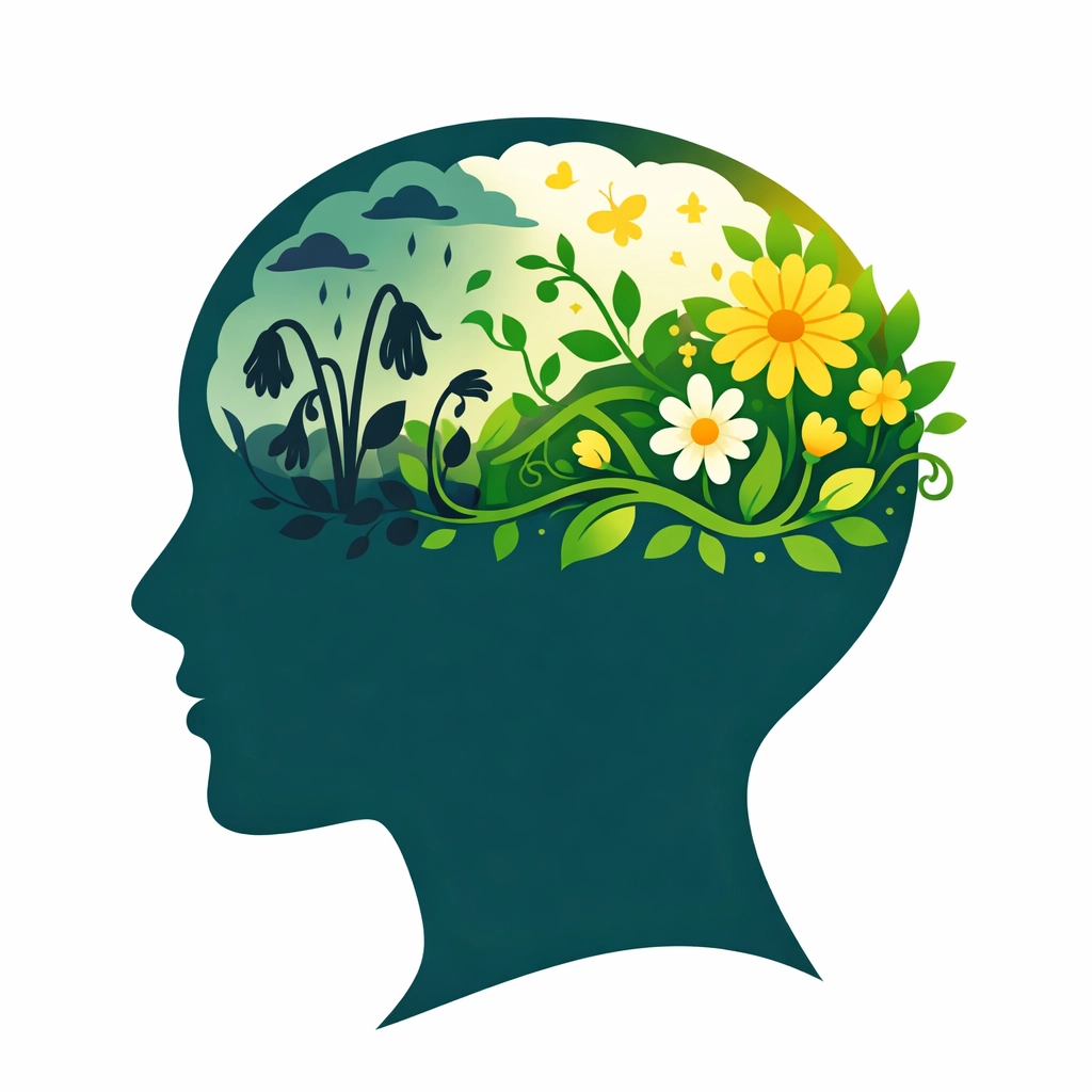 Mind transformation illustration showing spiritual renewal through faith and Scripture