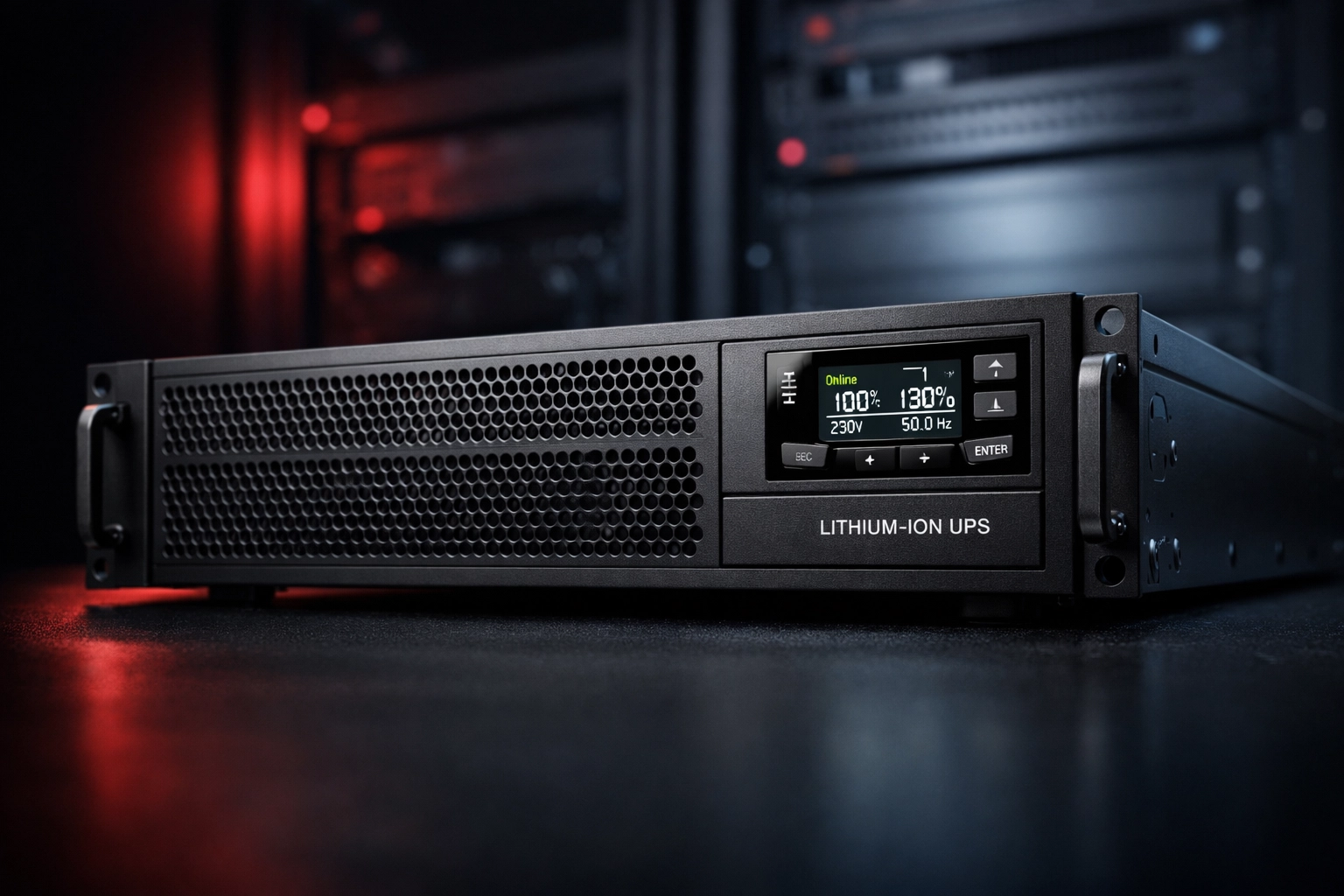 Rack-mount lithium-ion UPS system providing resilient backup power for edge computing sites.
