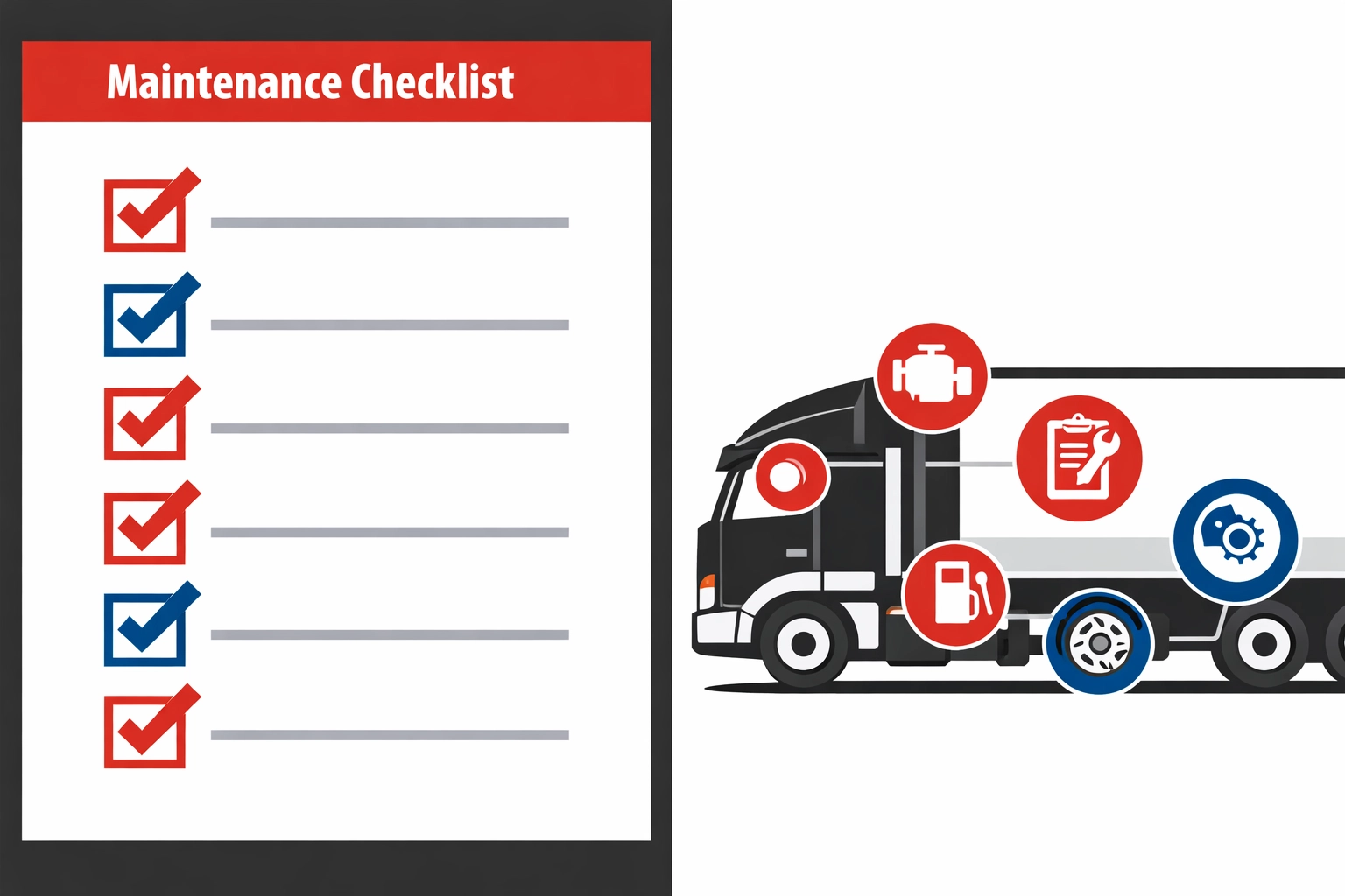 Vehicle maintenance checklist and truck inspection points for DVSA compliance