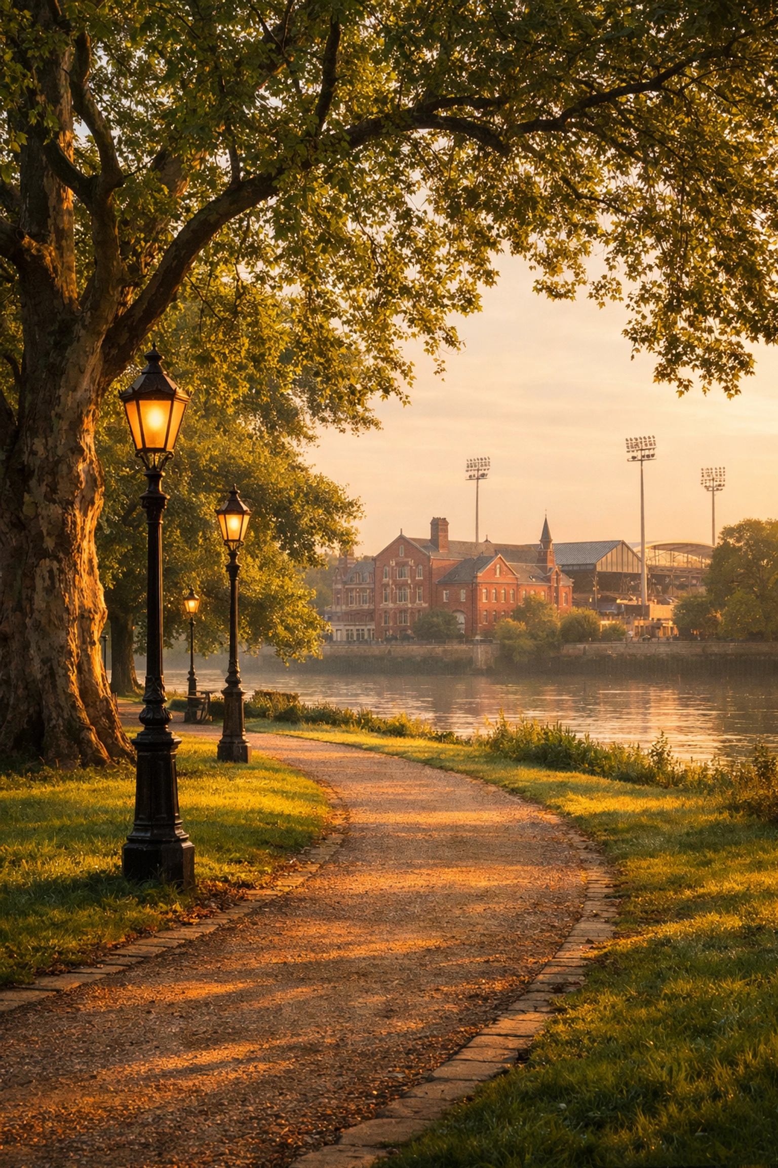 Peaceful Bishop's Park near Craven Cottage, a location for a Fulham fan's ashes scattering ceremony by the Thames.
