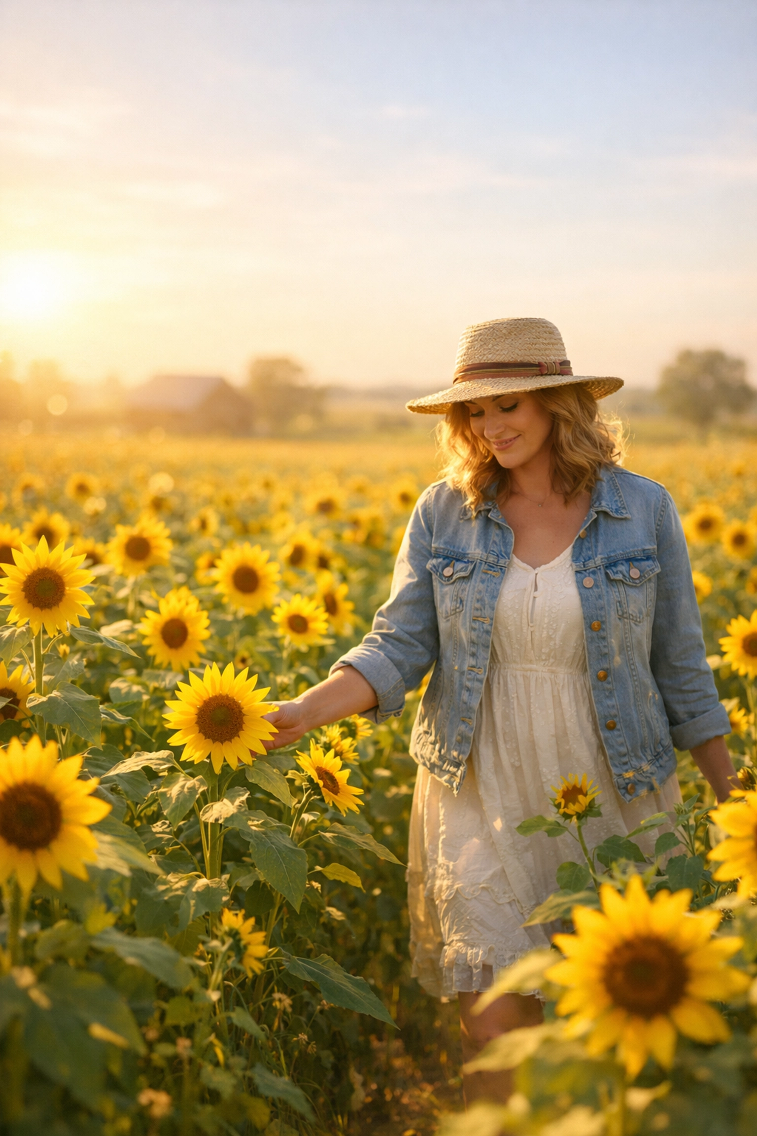 A woman in a Kansas sunflower field representing a peaceful start to the surrogacy journey in Kansas.