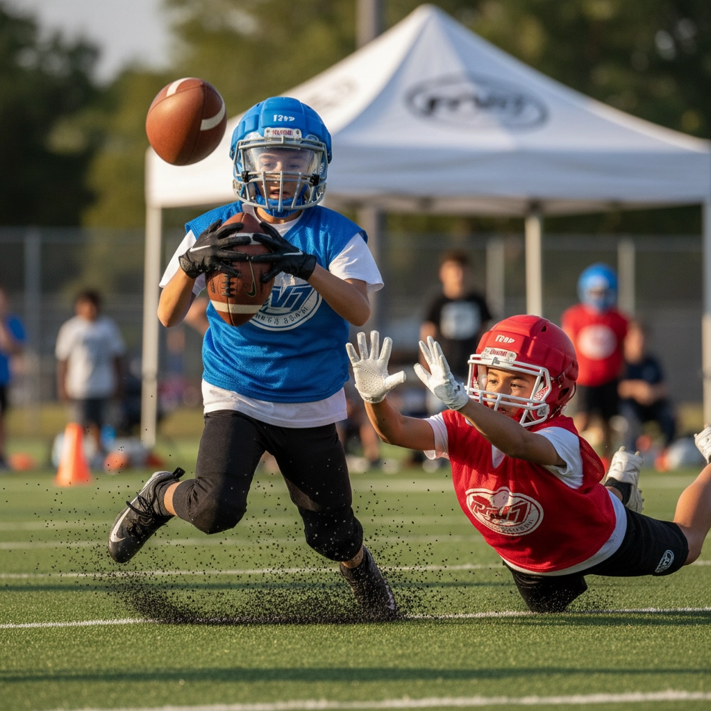 Youth 7v7 American Football - Action Catch