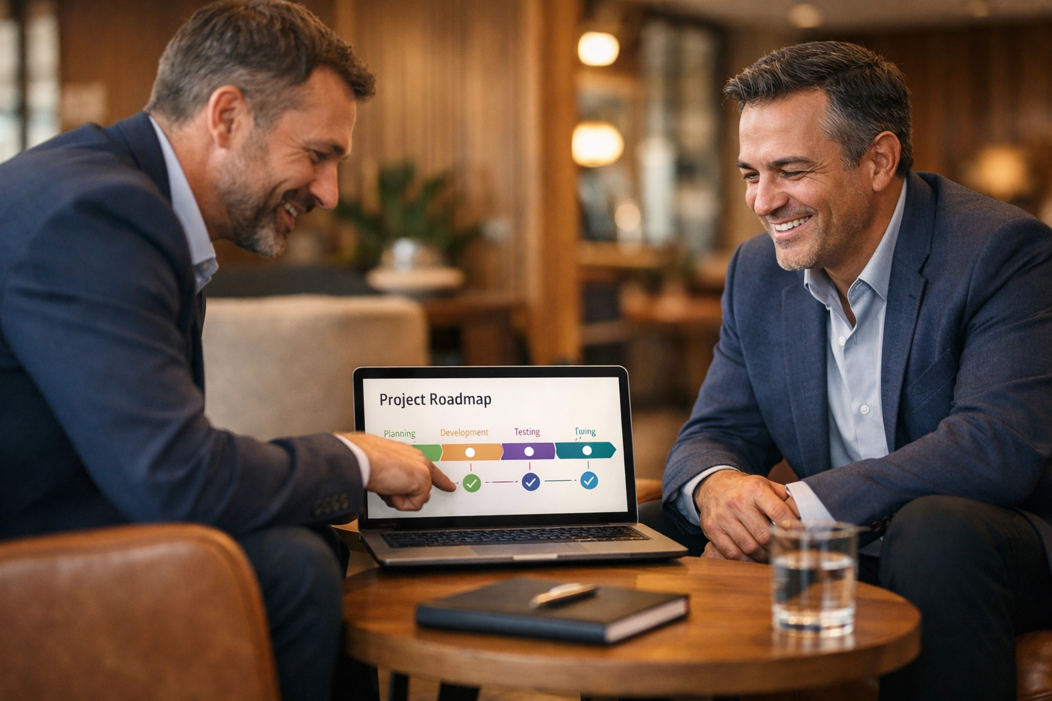 ServiceNow consulting partner presenting a strategic ITSM roadmap to a client for platform success.