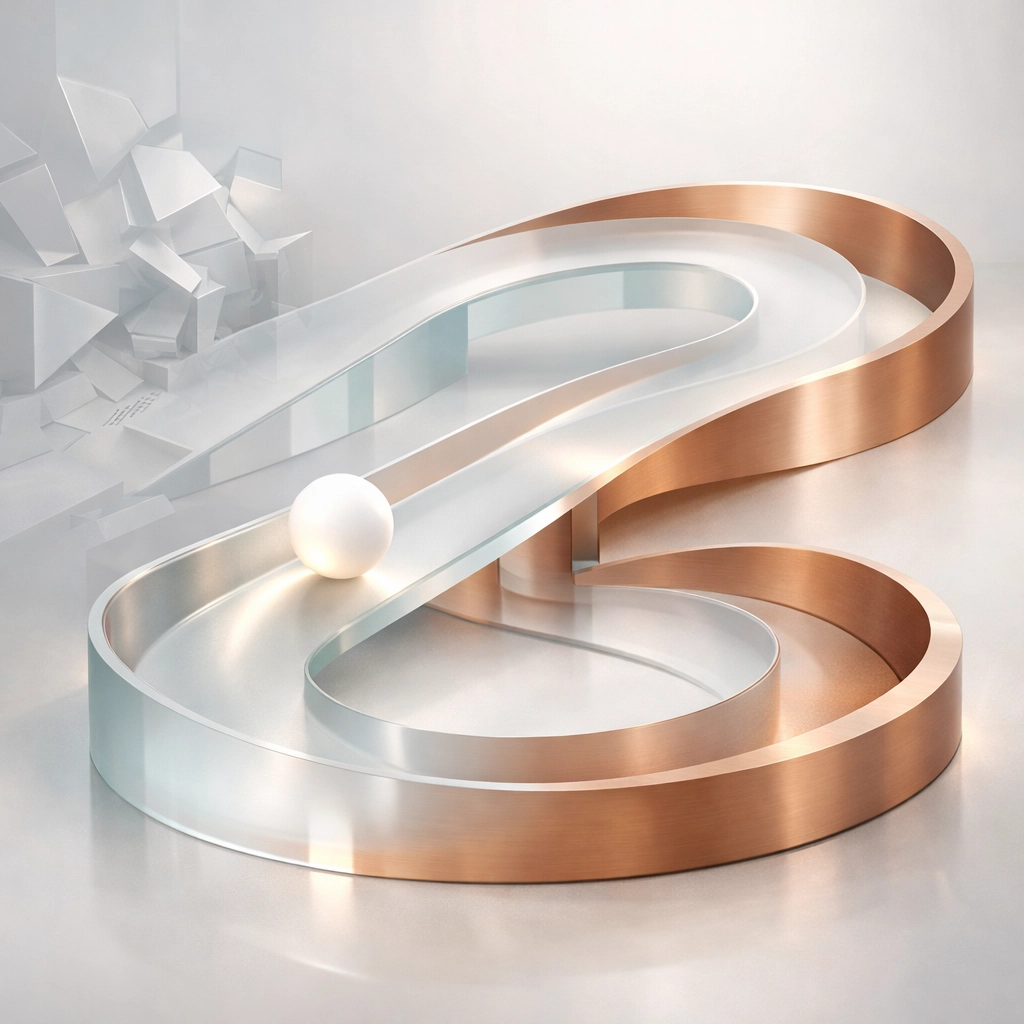 A smooth, guided path illustrating the efficiency of business process automation and frictionless flow.