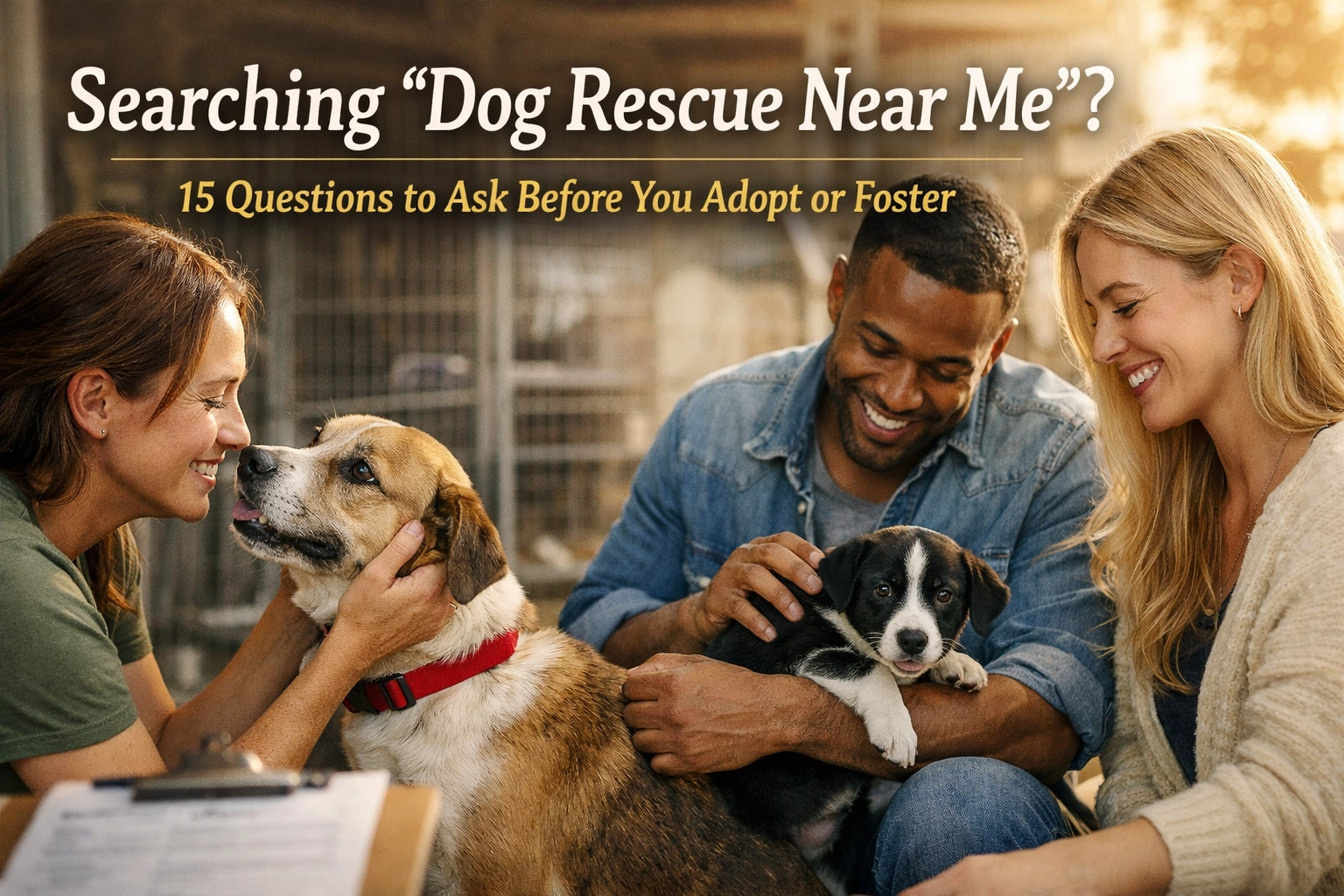 A person researching dog rescue near me on a laptop to find the perfect pet for adoption.