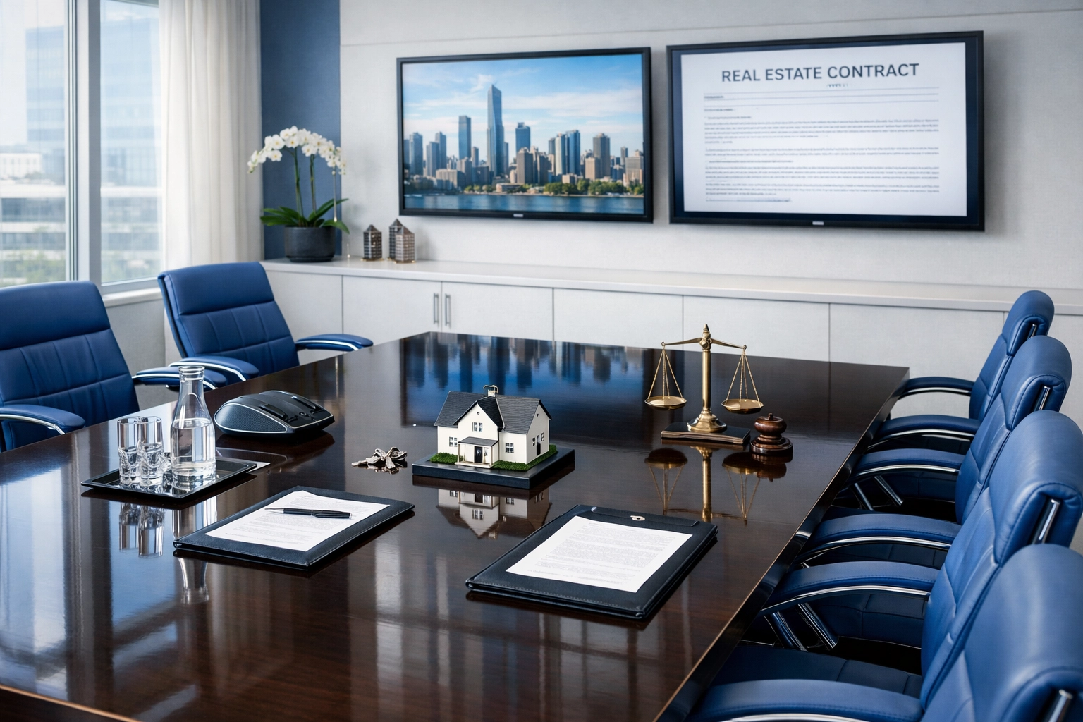 Spotless real estate conference room in Lexington ready for client closings and professional meetings.