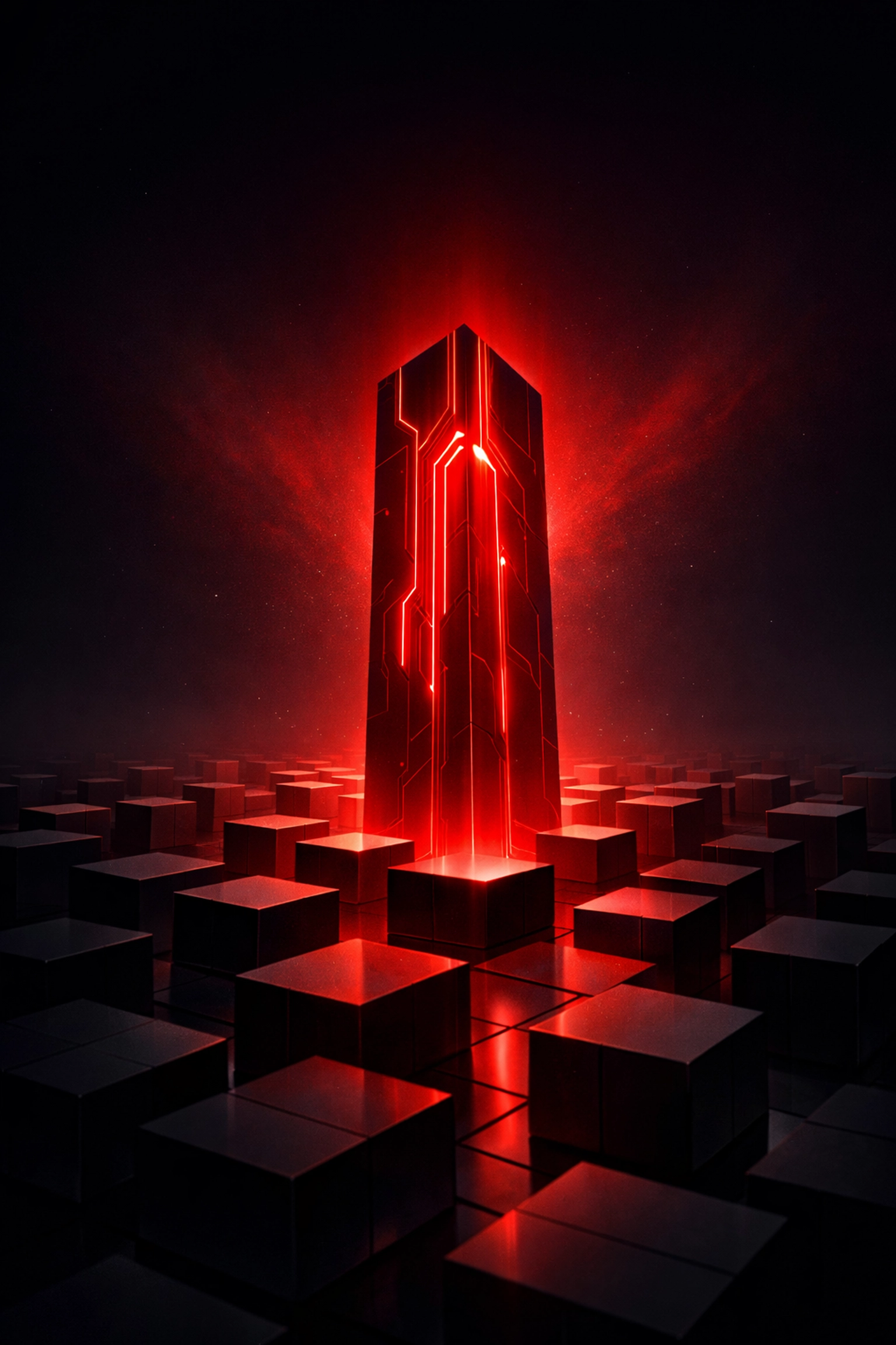 Glowing central pillar representing content authority and information gain for digital marketing.