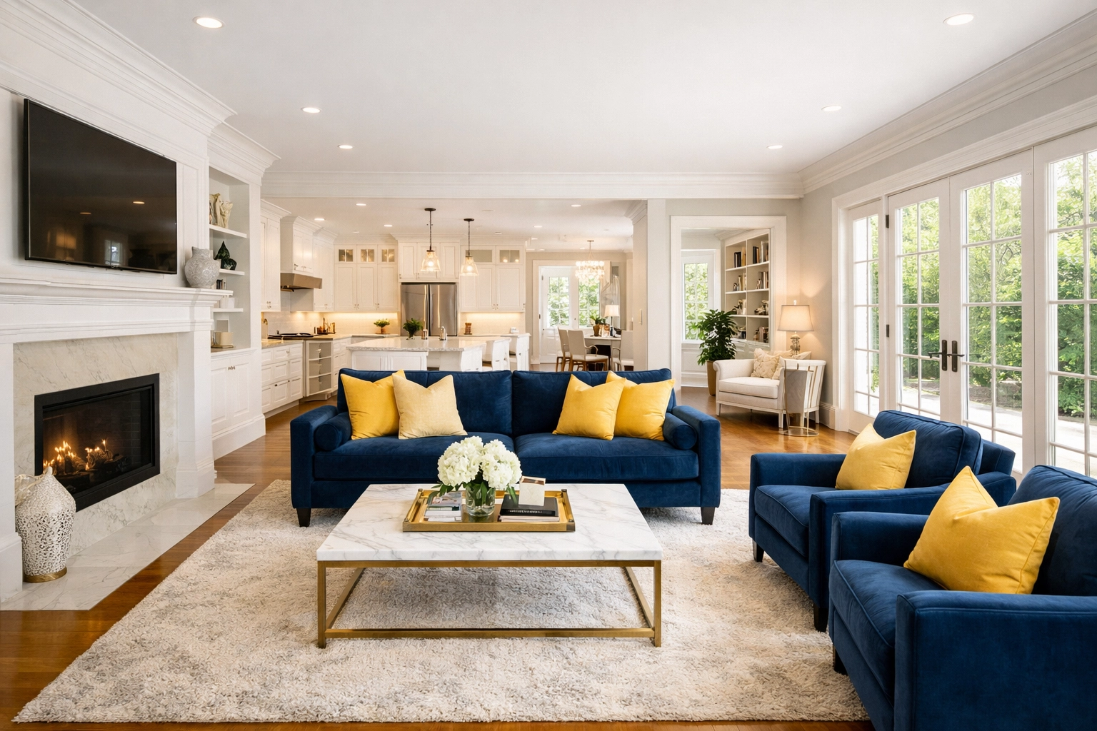 A clean, stress-free luxury living room in Southborough after professional house cleaning services.