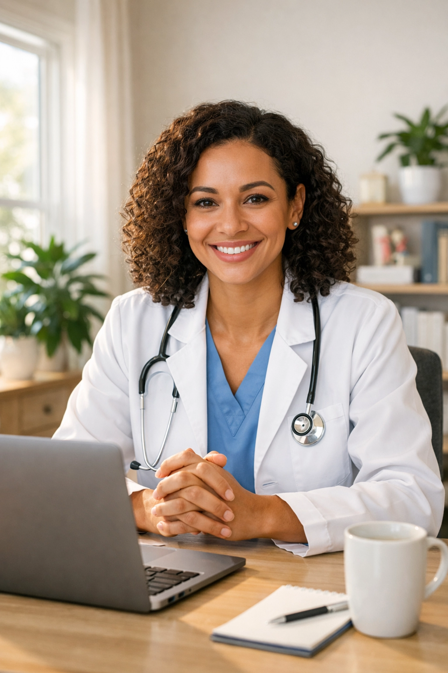 Licensed healthcare provider conducting online weight loss consultation