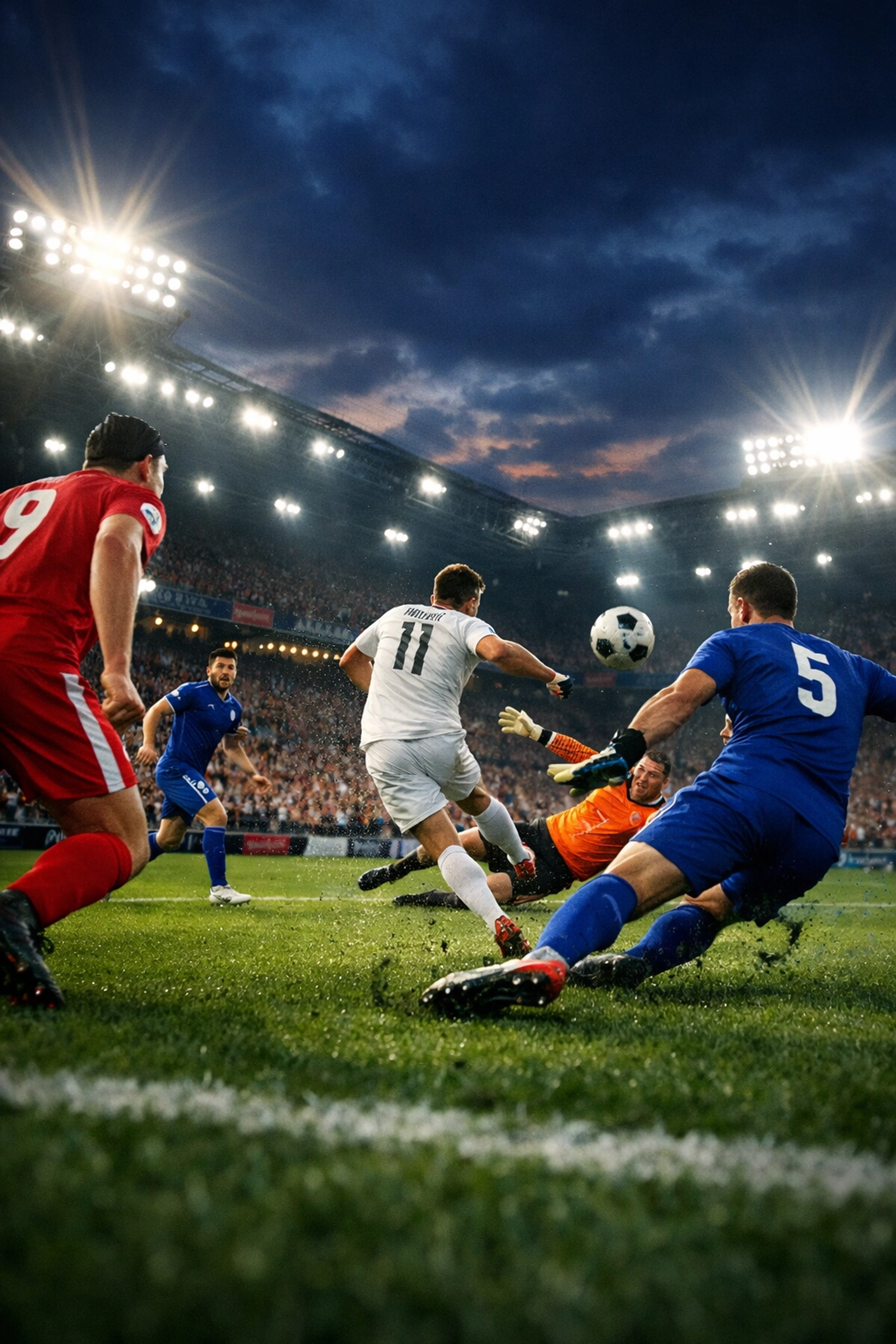 Fußballspiel im Stadion zur Analyse von Asian Handicap und Über/Unter Wetten