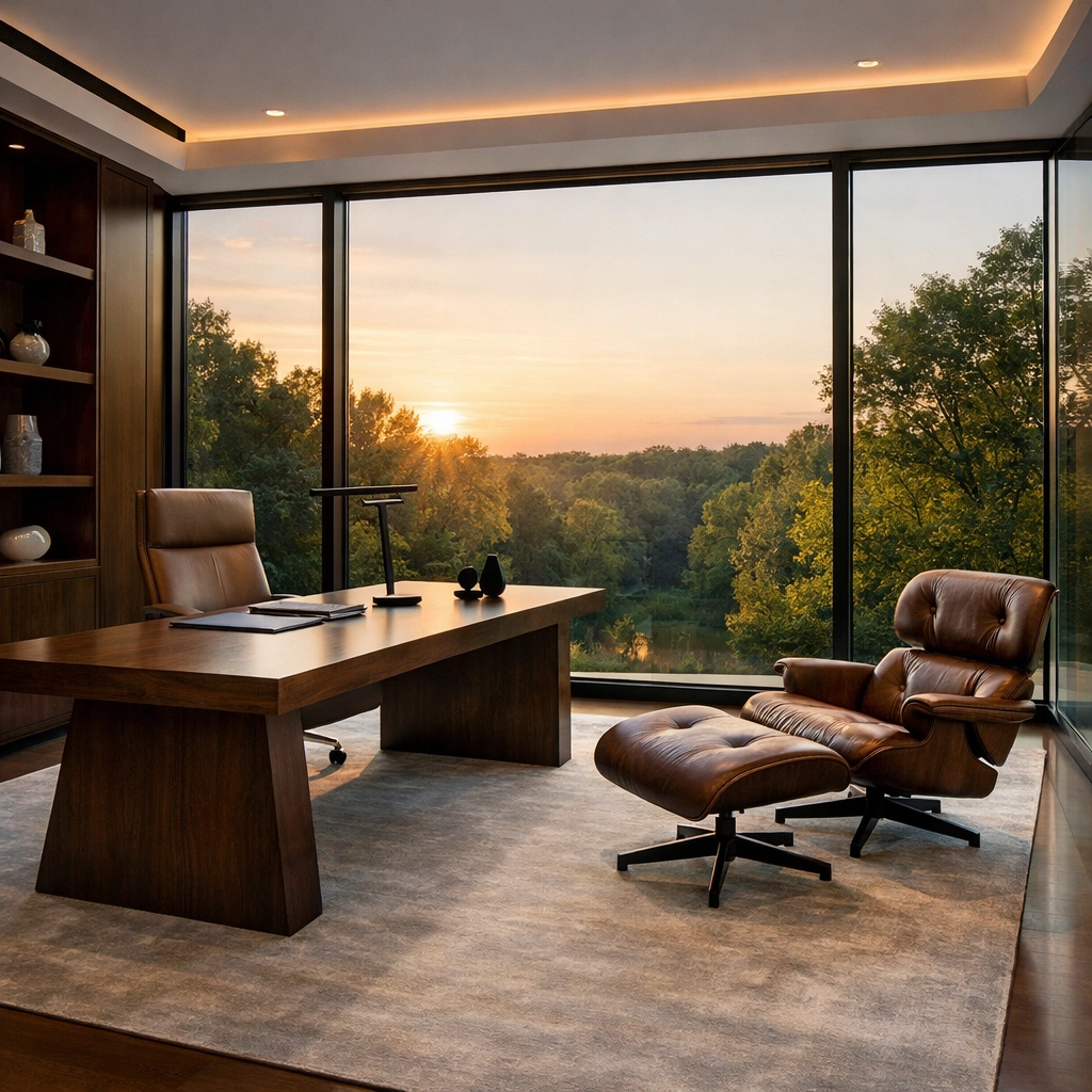 Luxury Greenwich CT home office representing elite asset protection and high-limit excess liability coverage.