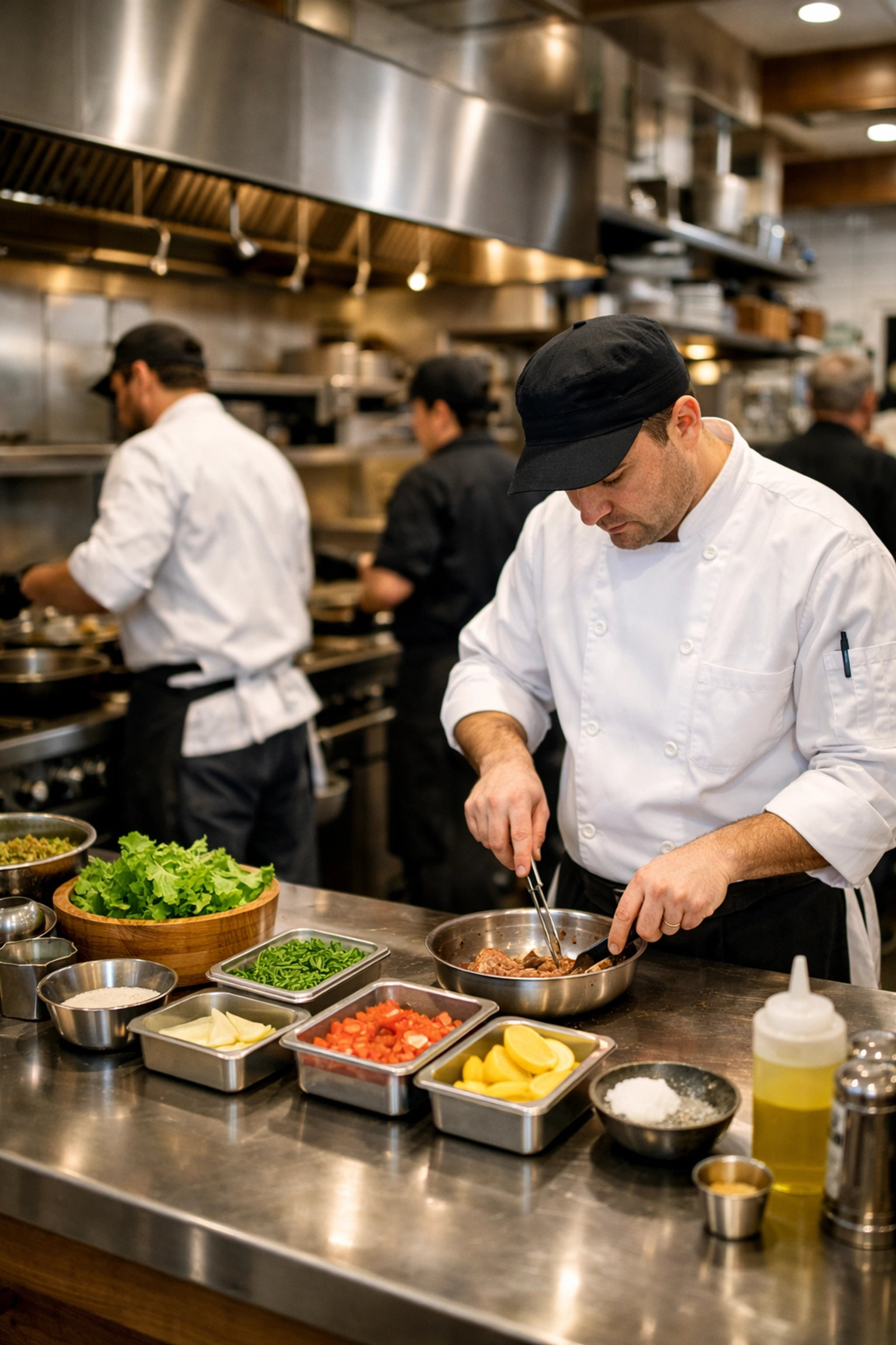 Professional restaurant kitchen in Cincinnati showing business insurance risk management needs