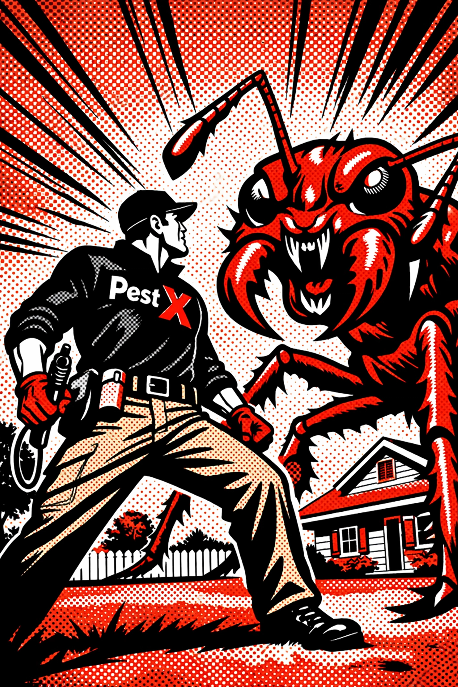 Pest X technician in Birmingham AL protecting a residential yard from spring ant infestations.