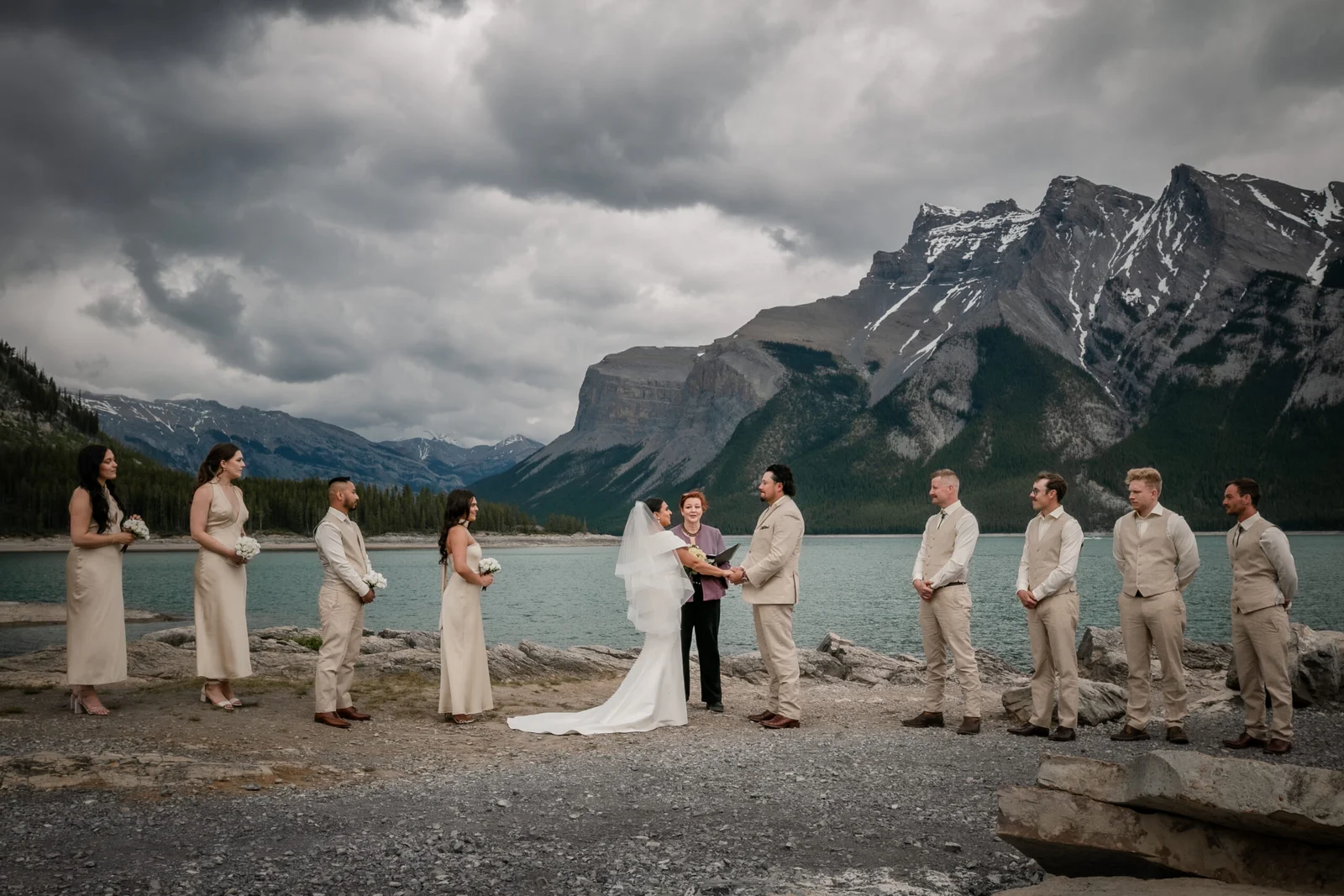 Wedding Ceremony at Lake Minnewanka