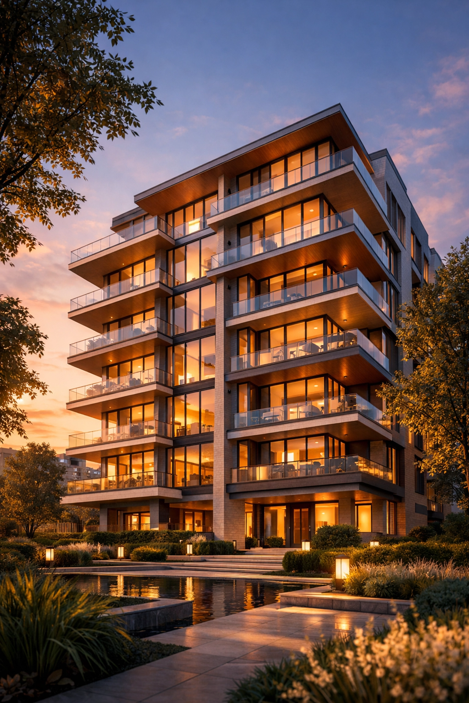 Modern luxury apartment building representing multifamily real estate syndication investment opportunities