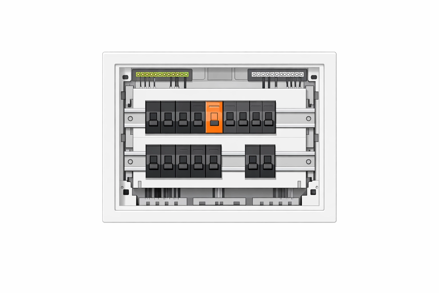 Offener Verteilerkasten mit Sicherungen als Symbol für die Sicherheit beim E-Befund Wien.