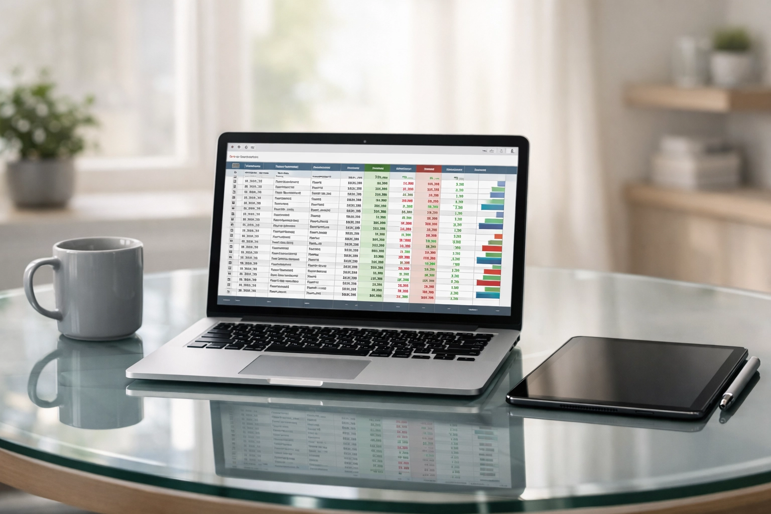 Laptop showing a tax preparation spreadsheet on a professional desk for accurate W-2 filing and deductions.