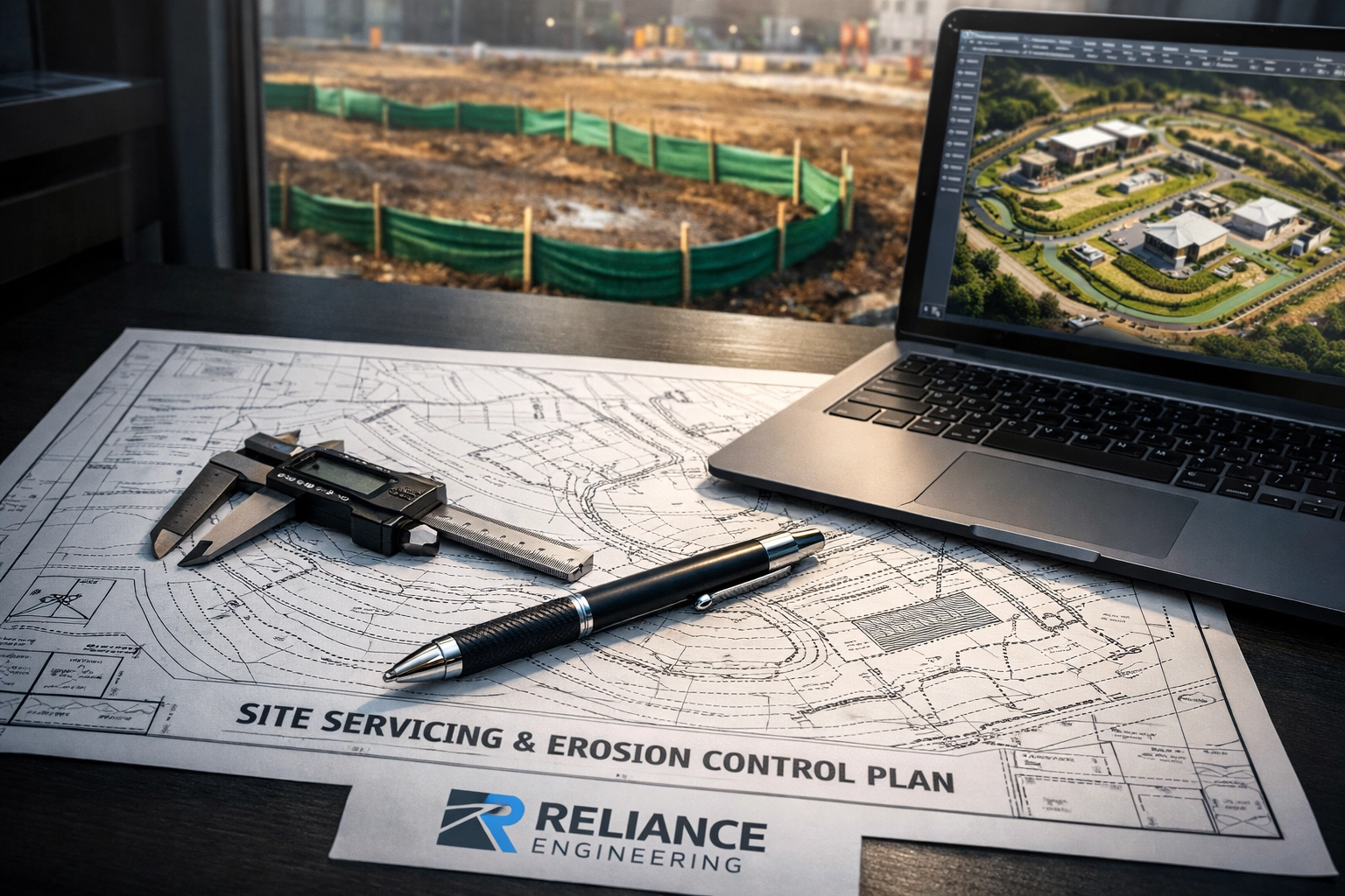 Integrated erosion and sediment control plan drawings for Ontario building permit approval.