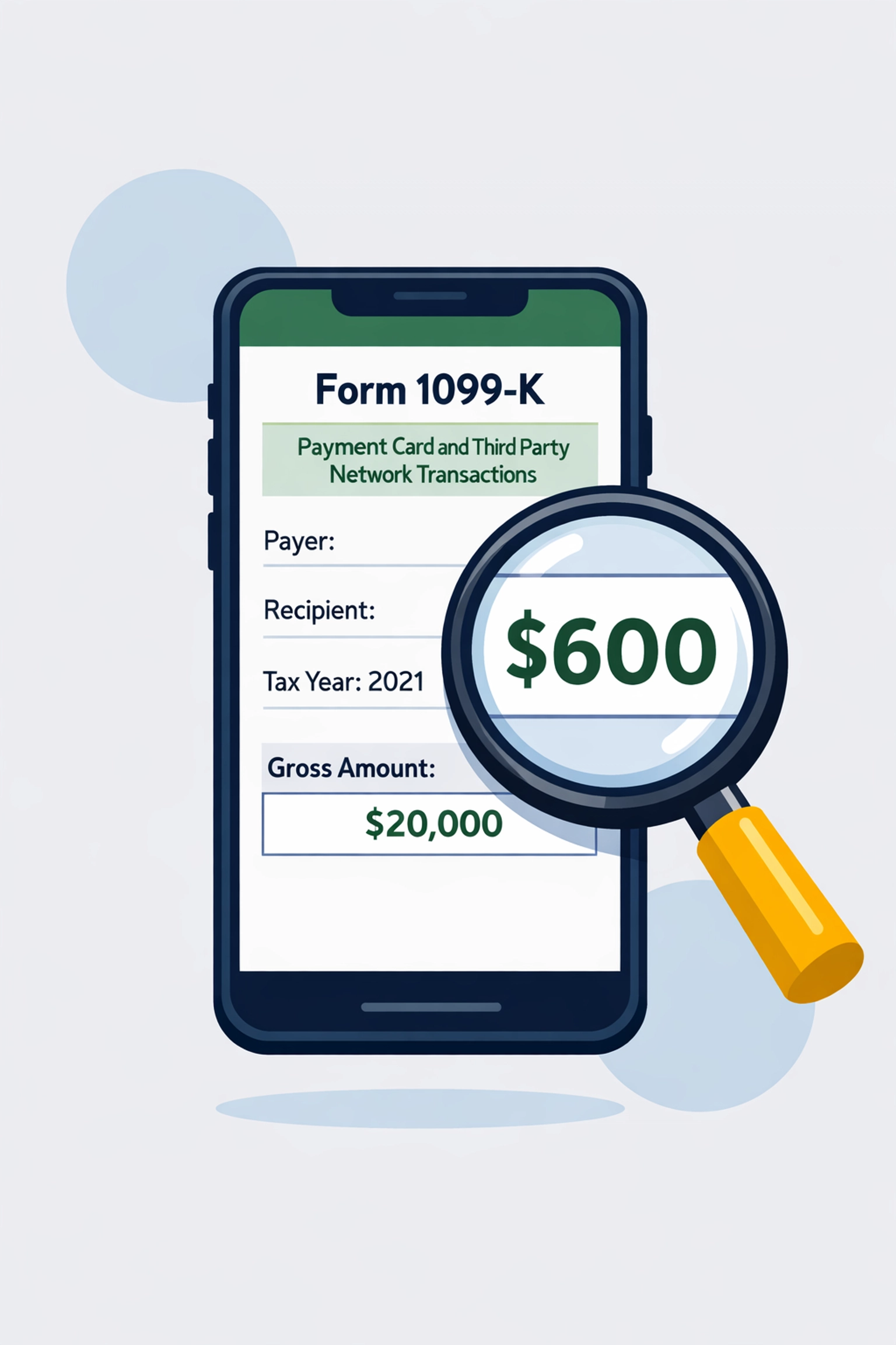 Digital 1099-K tax form on a smartphone screen showing accurate income reporting for New Haven taxpayers.
