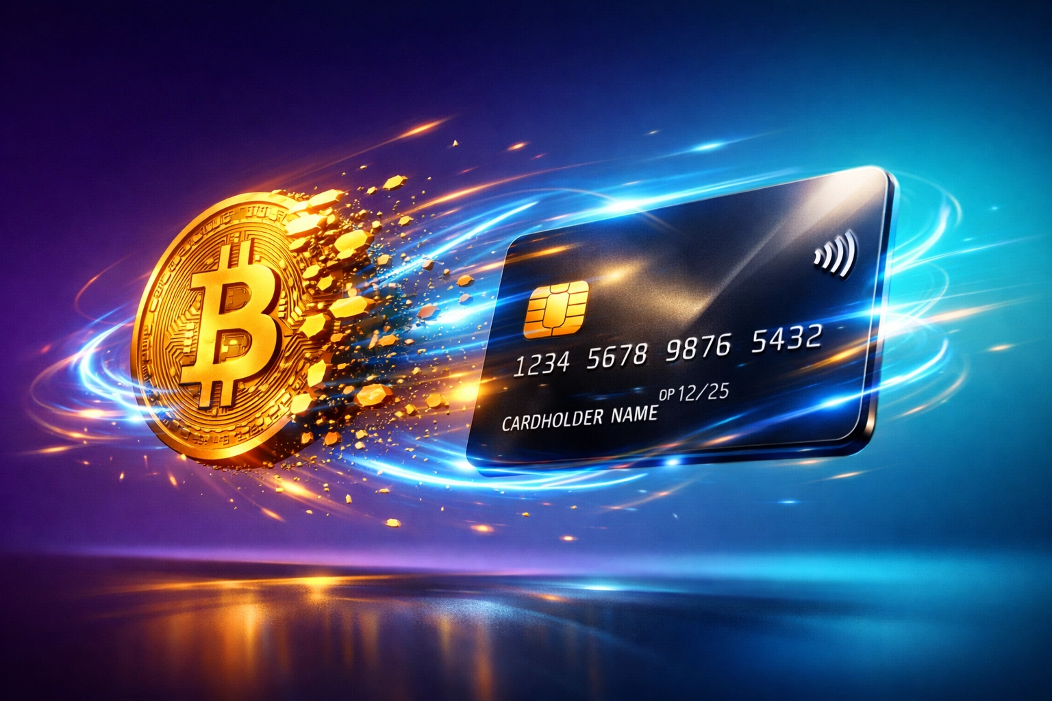 Cryptocurrency to fiat card conversion illustrating LareBlocks Push-to-Card instant payment settlement