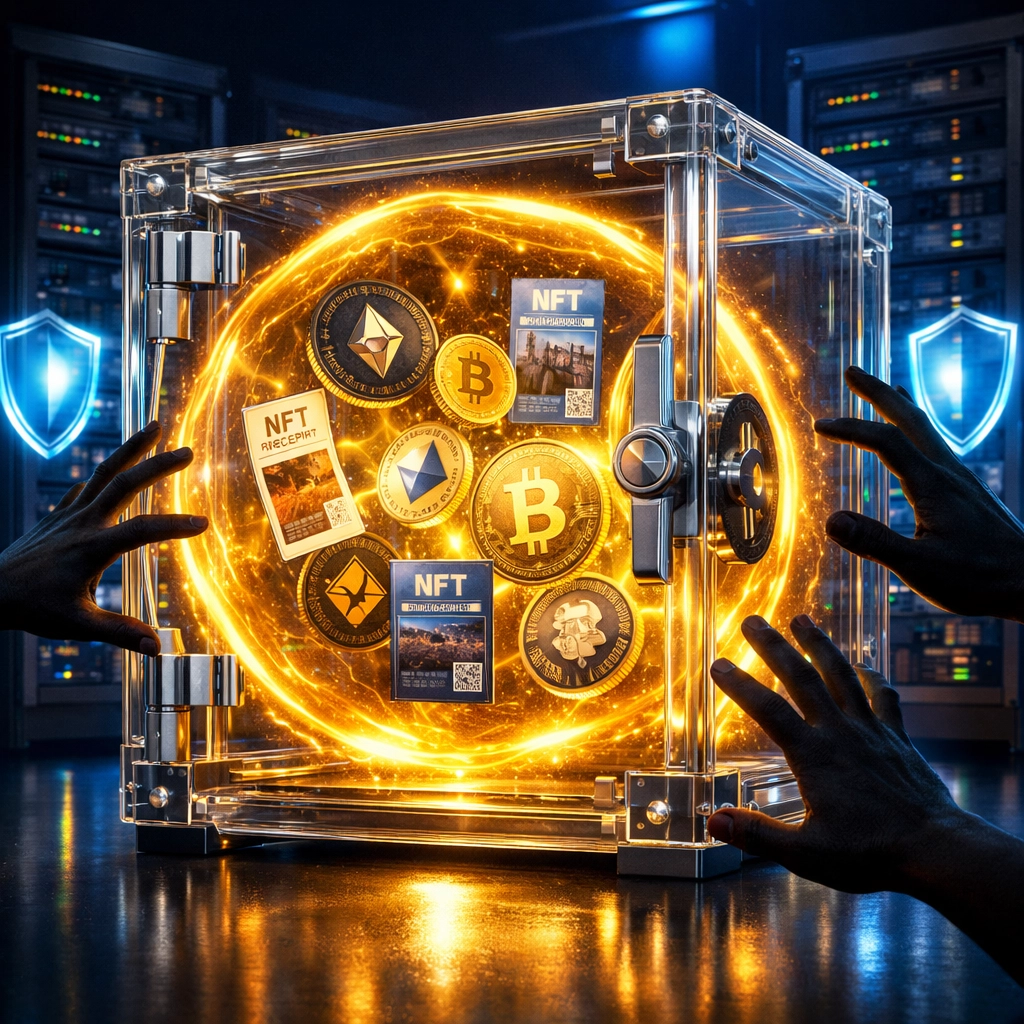 Self-custody crypto vault protecting digital assets from unauthorized access