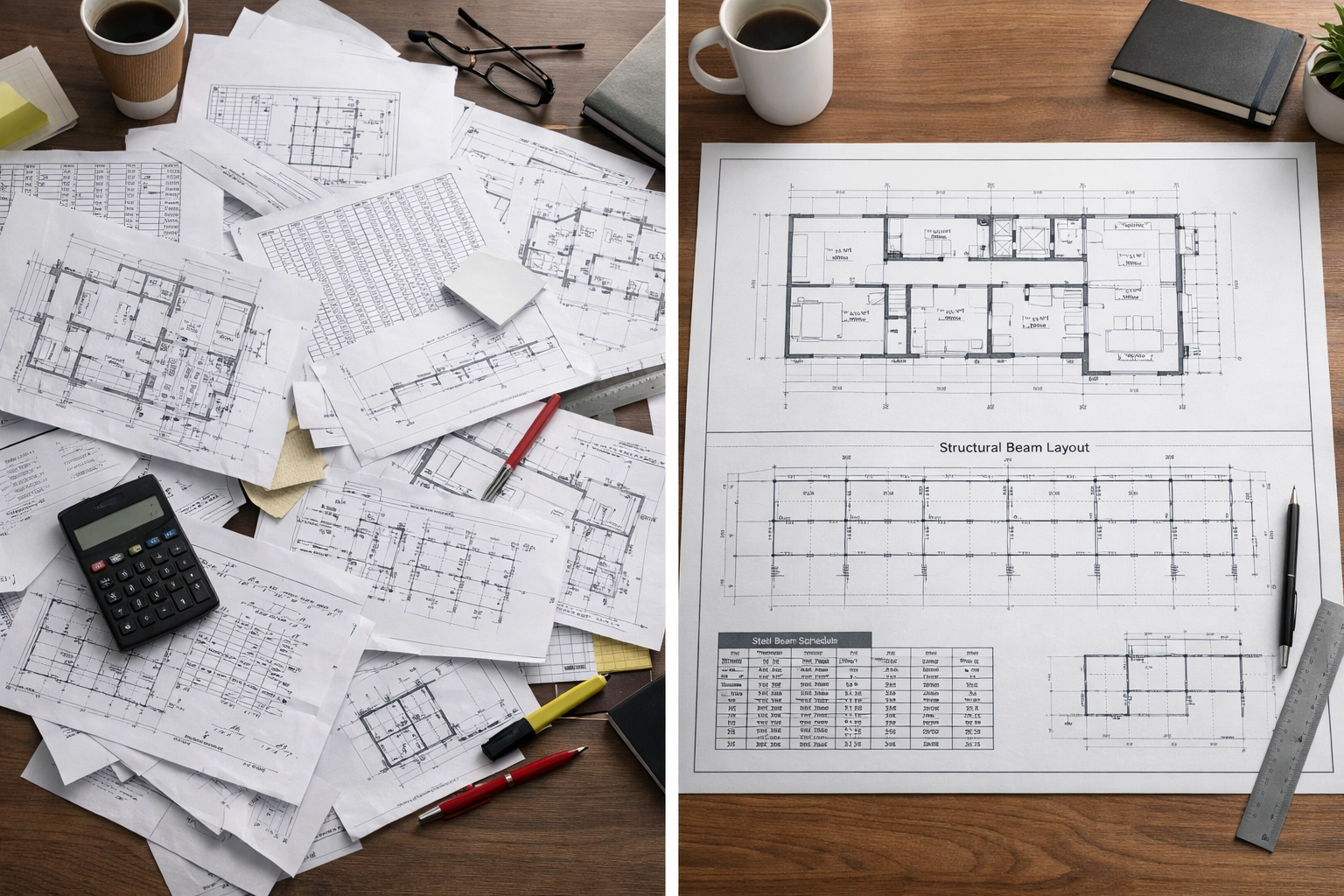 Integrated architectural and structural engineering plans versus disconnected traditional approach