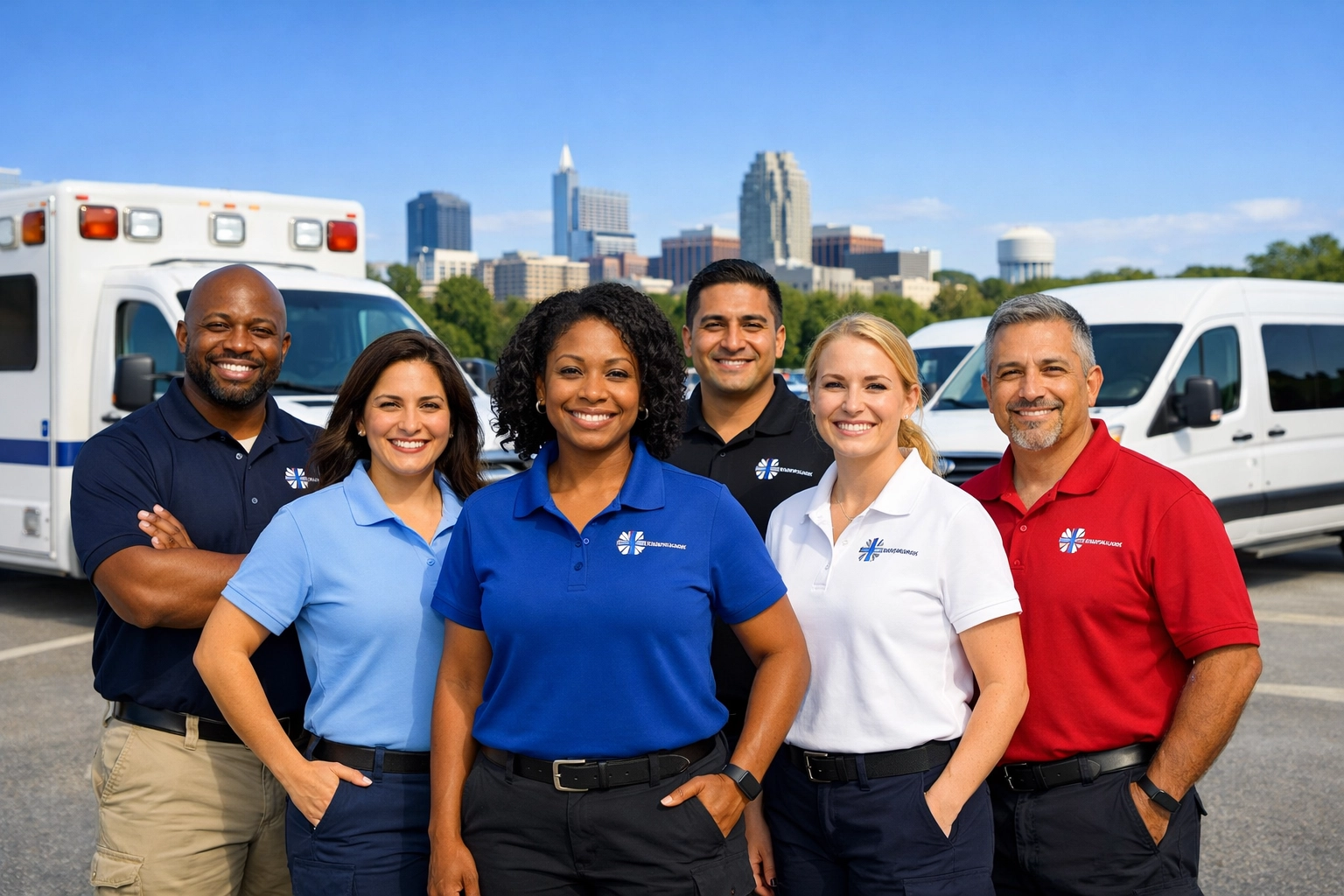 Our caring team of specialists standing by their medical transportation raleigh nc fleet to serve families.