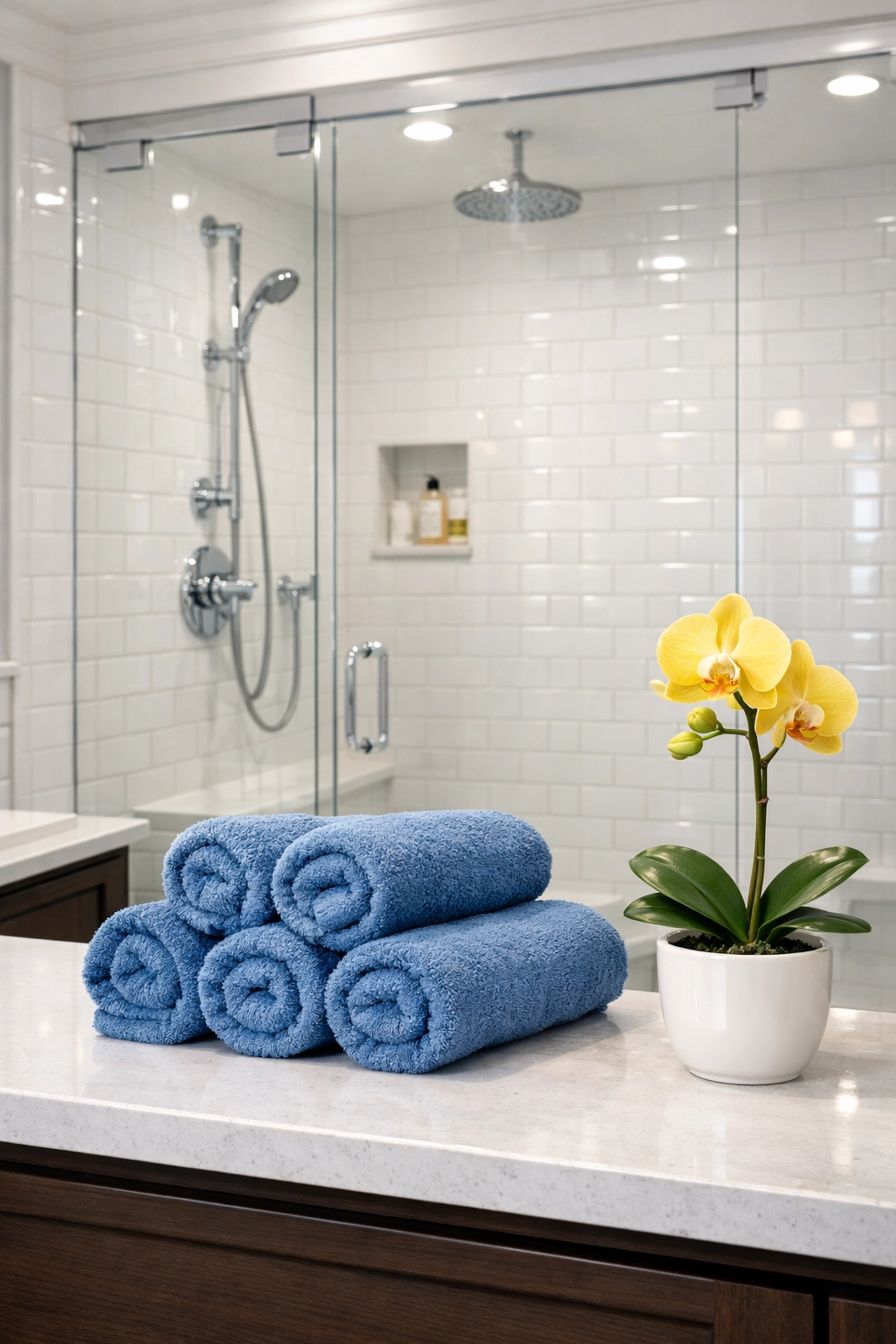 Clean luxury bathroom in Worcester MA highlighting professional house cleaning and sanitization services.