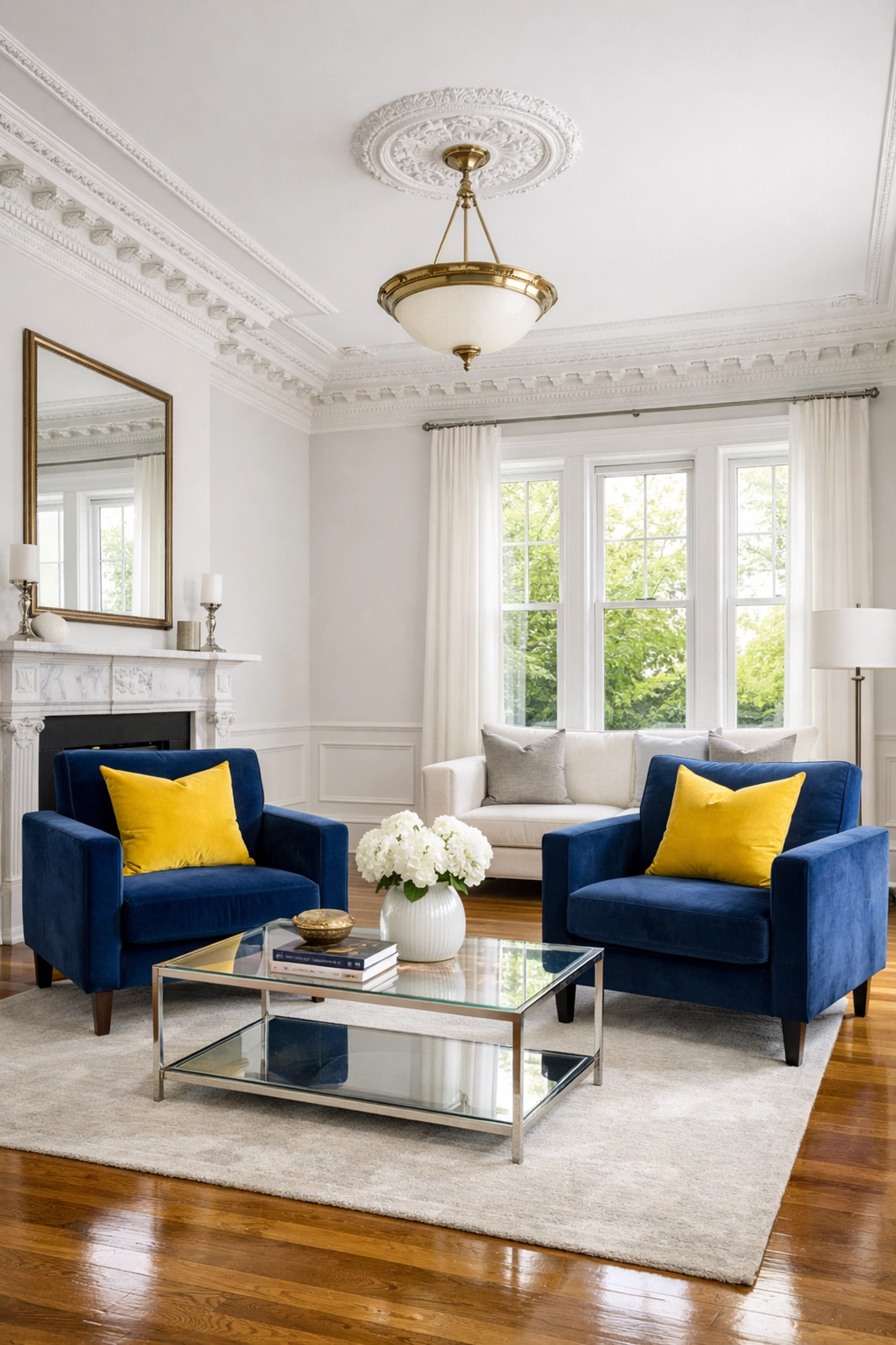 Spotless luxury living room representing premium maid service Worcester residential maintenance.