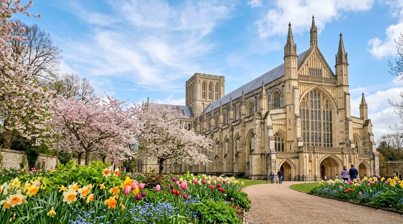 Winchester Cathedral in Spring