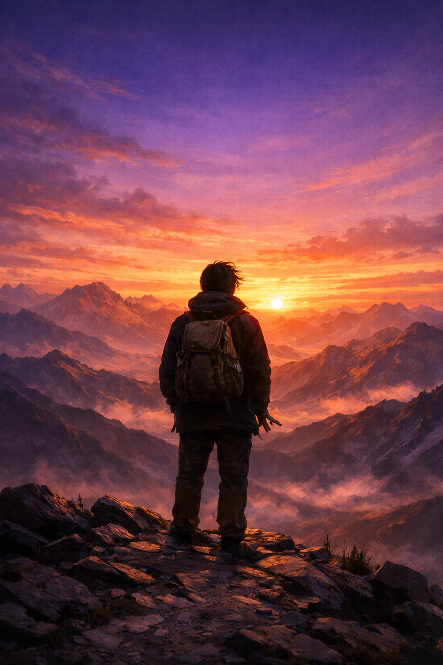 A person looks over mountains at dawn, symbolizing the difficult journey of LGBTQ+ Afghans seeking freedom.