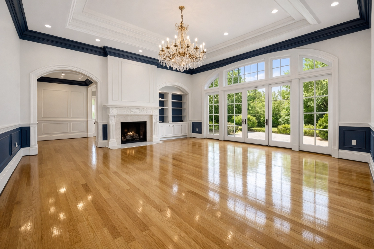 Clean hardwood floors in a Winchester home ready for move-in after expert luxury house cleaning.