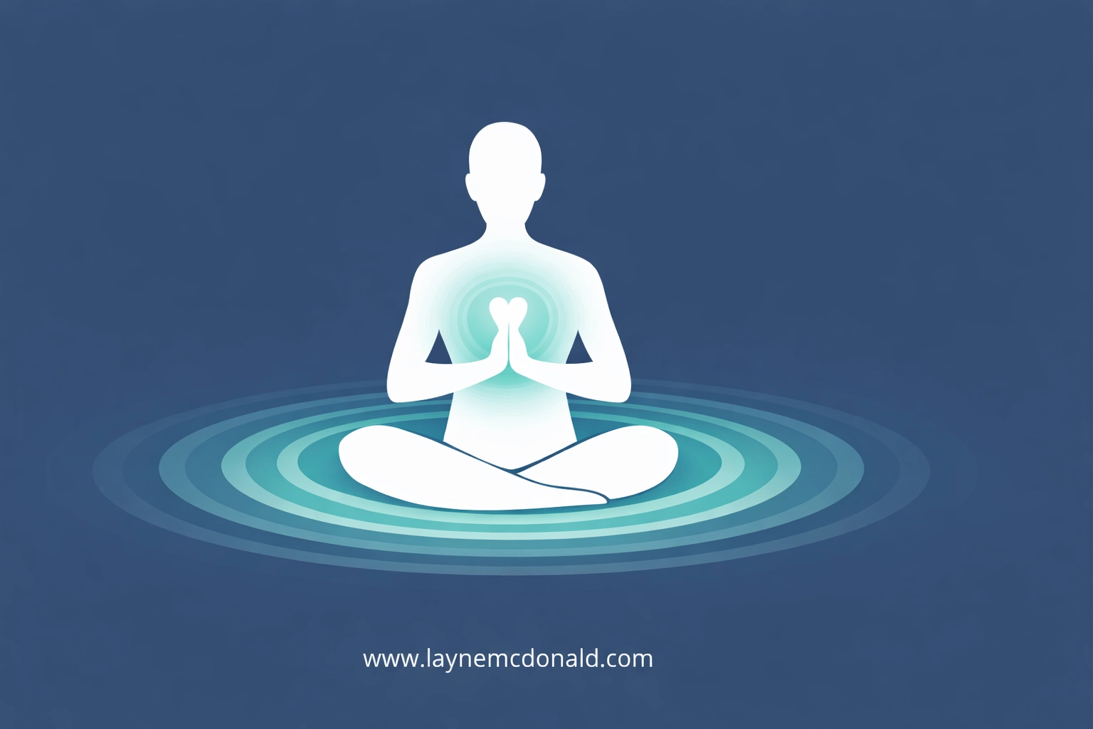 Silhouette of a person praying with ripples of light, representing internal peace and reduced stress during healing.