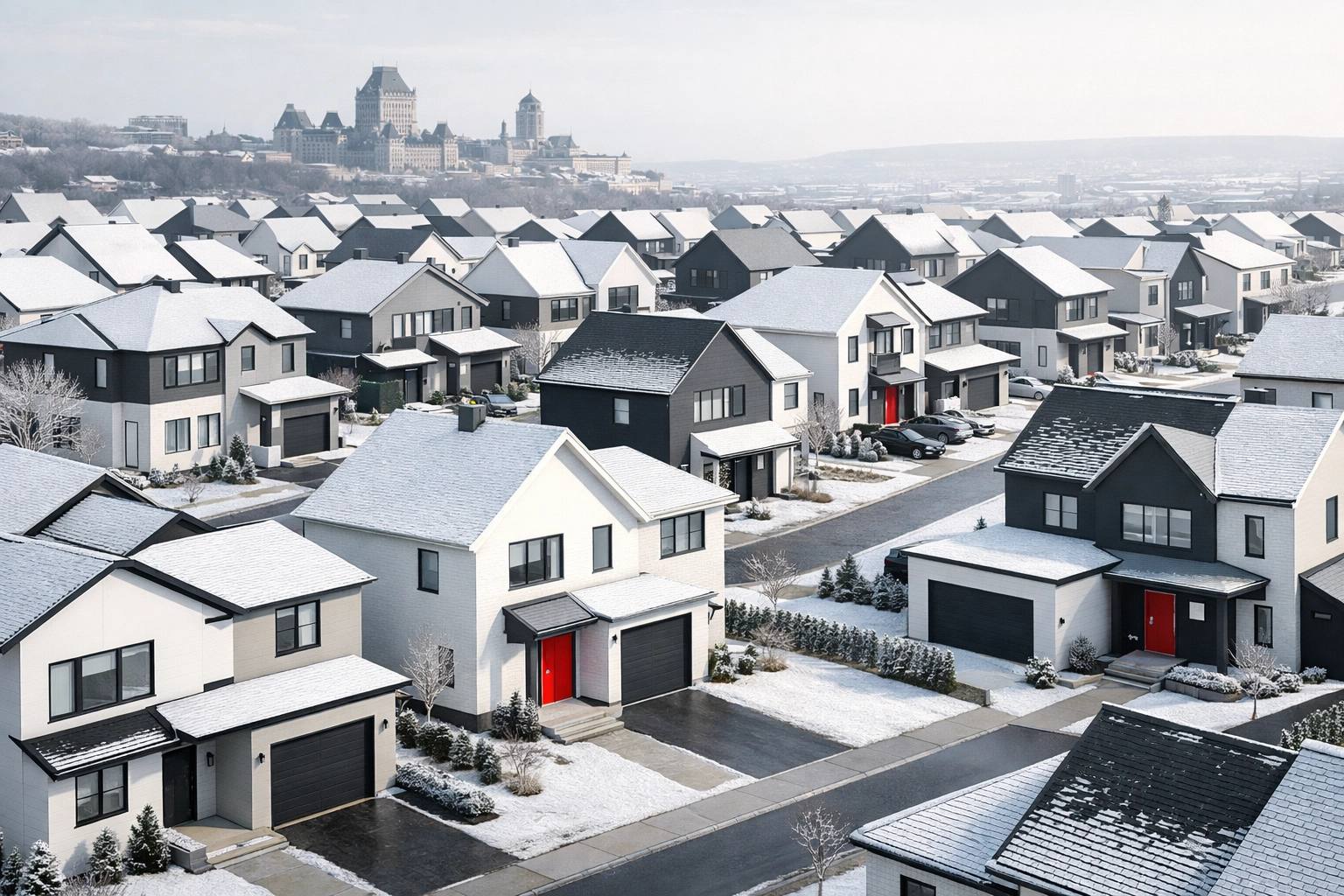 Quartier résidentiel à Québec avec maisons unifamiliales - marché immobilier 2026