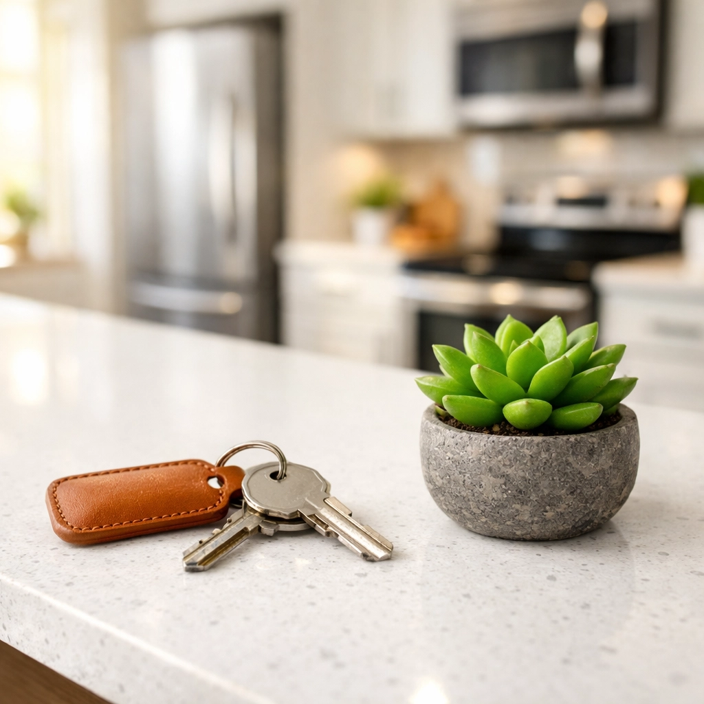 New keys for a high-quality Saskatoon rental property ensuring a great tenant move-in experience.