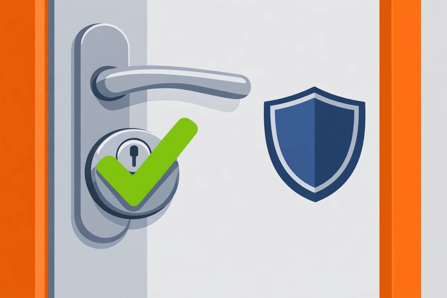 High-security BS3621 lock upgrade for a Bristol home with a protective shield and checkmark for safety.