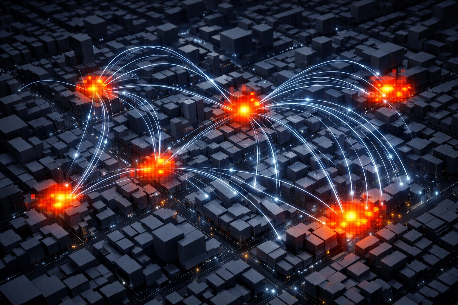 Data visualization map showing spatial analytics and consumer engagement for OOH ads.