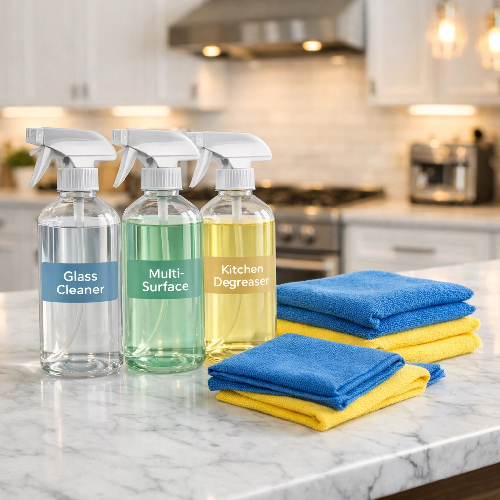 Eco-friendly cleaning supplies used by professional residential cleaning experts in Lynnfield.