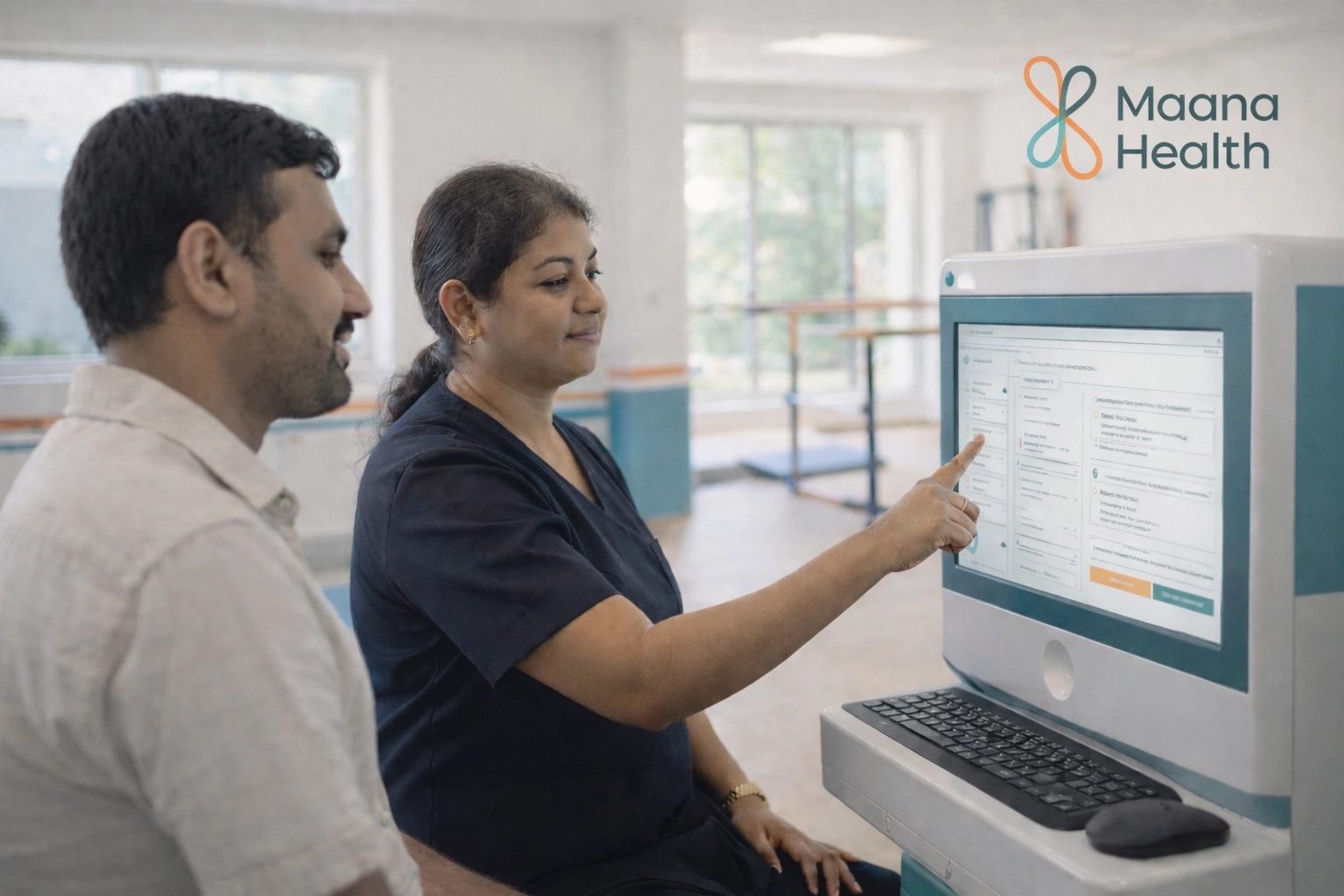 Maana Health doctor operating advanced diagnostic device