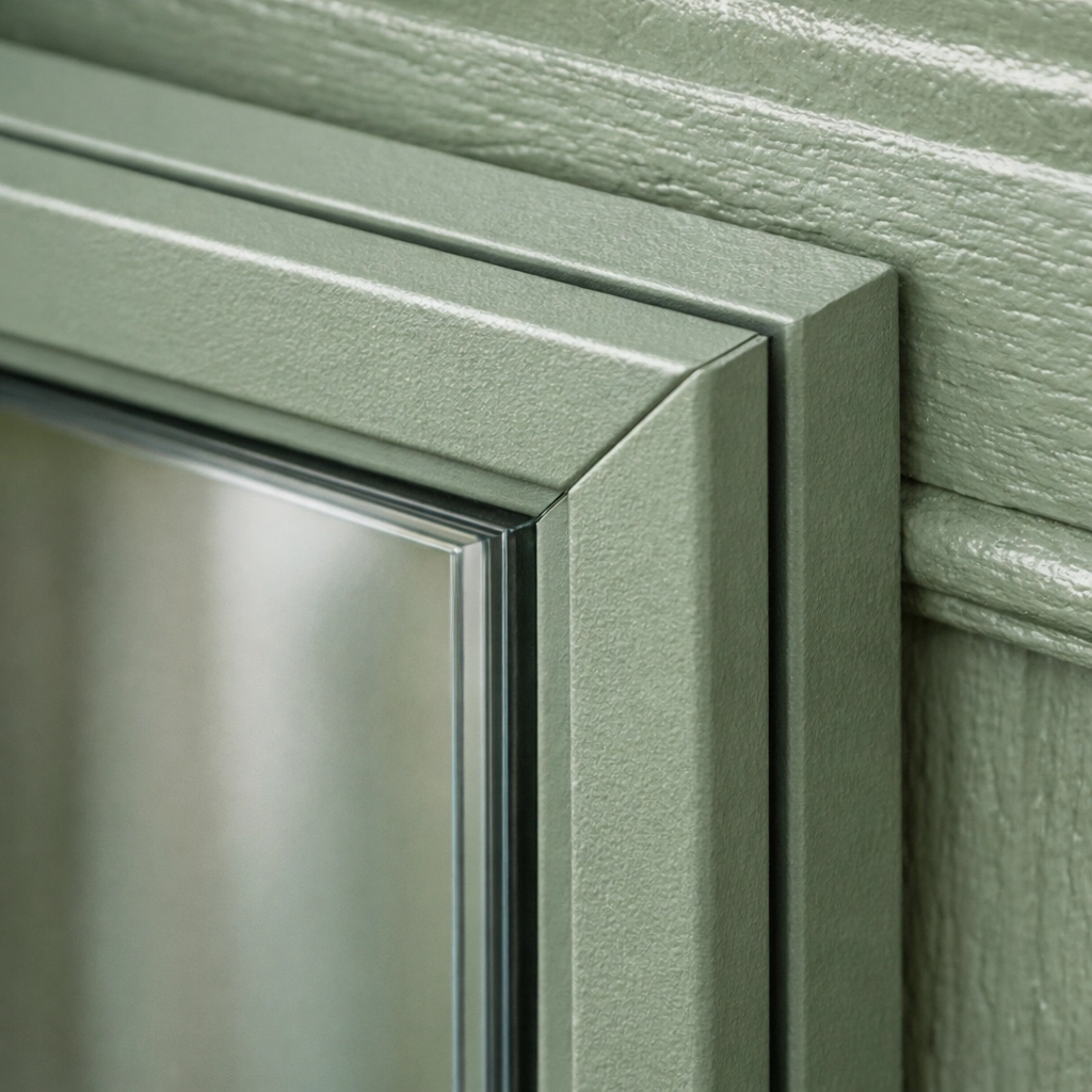 Discreet secondary glazing frame color-matched to original historic window architrave.