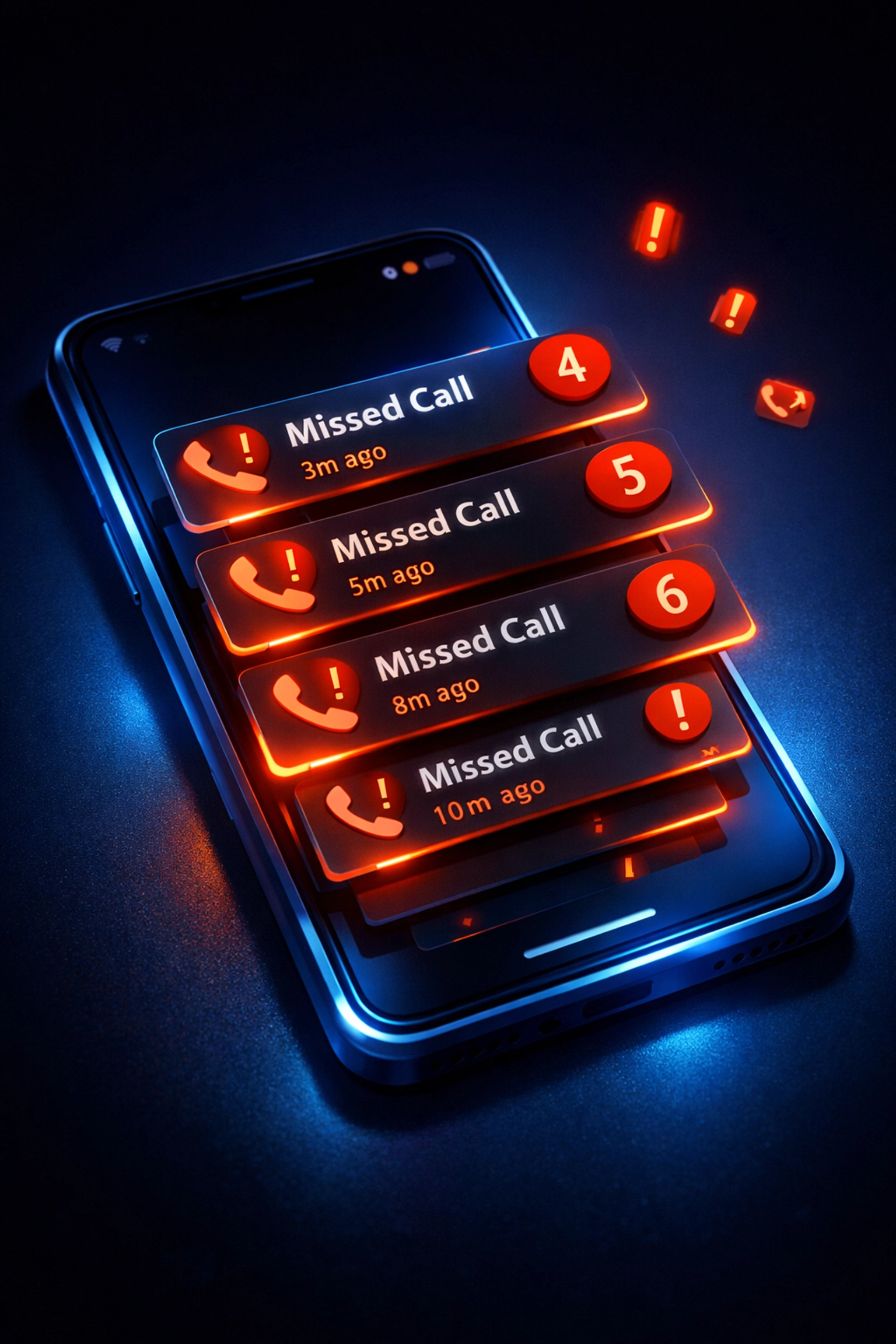 Missed call notifications on smartphone showing lost business leads after hours