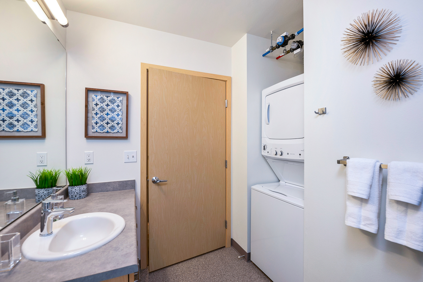 Modern Bathroom with In-Unit Laundry