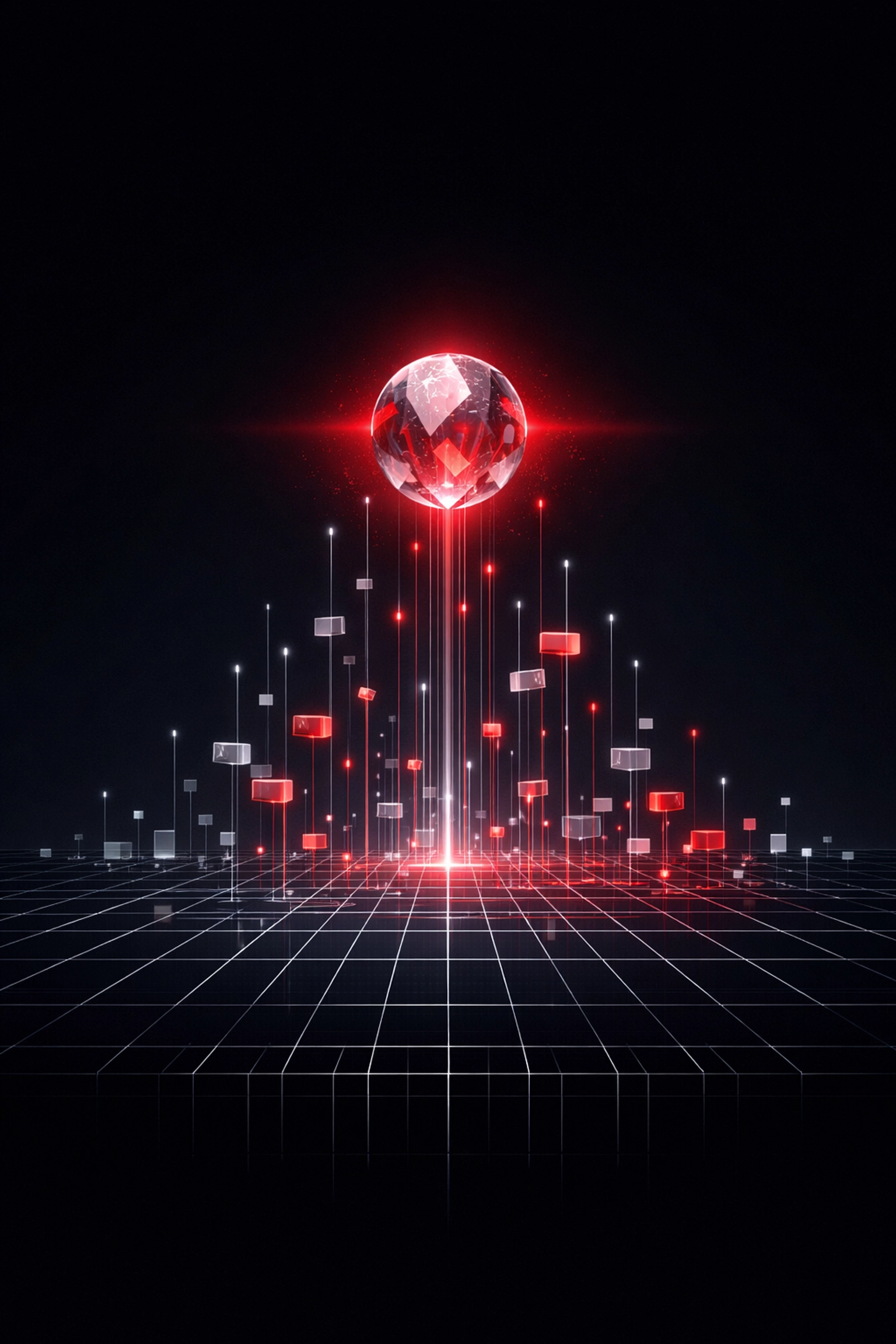 Digital grid representing website structured data and schema markup for Google AI search optimization.